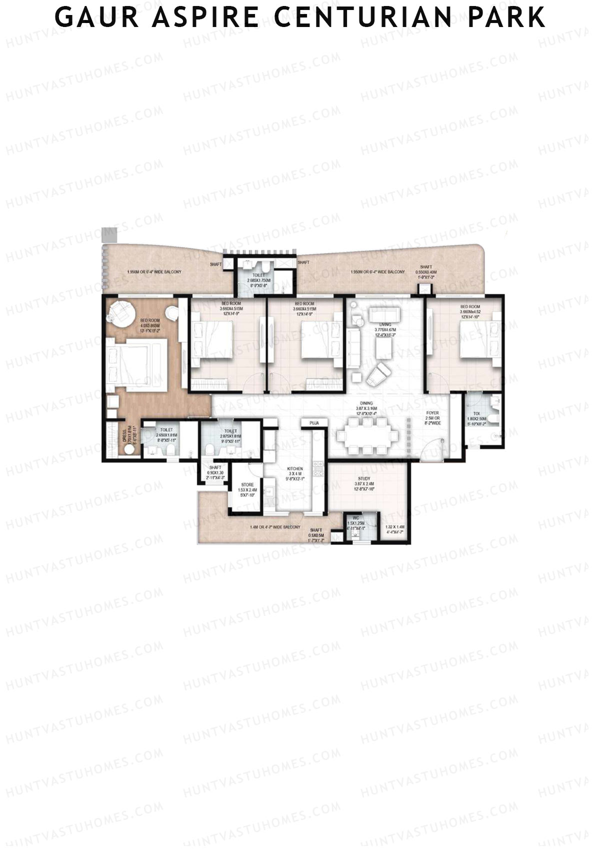 Gaur Aspire Centurian Park Tower 10 Unit 1 Floor Plan