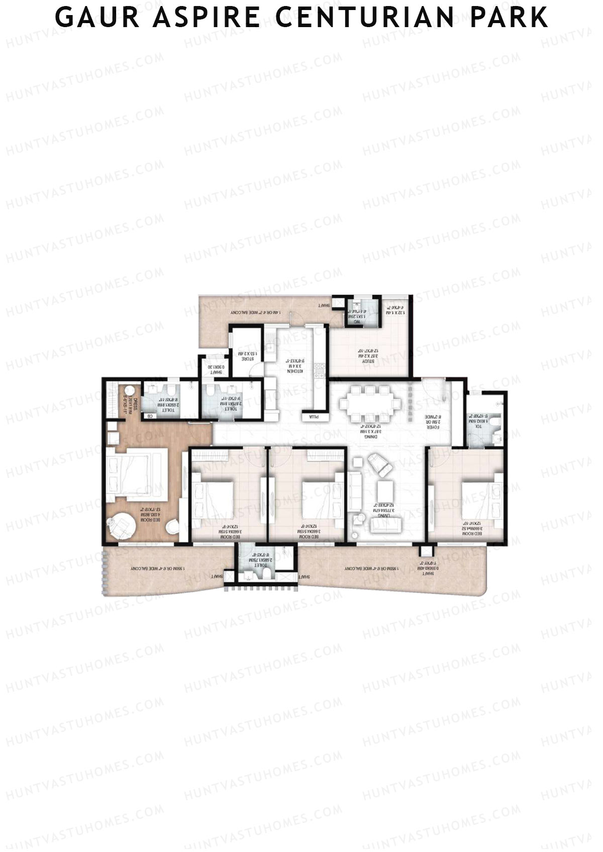 Gaur Aspire Centurian Park Tower 1 Unit 2 Floor Plan
