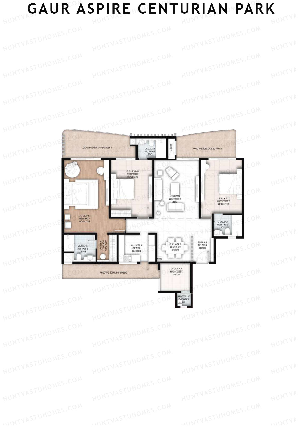 Gaur Aspire Centurian Park Tower 1 Unit 3 Floor Plan