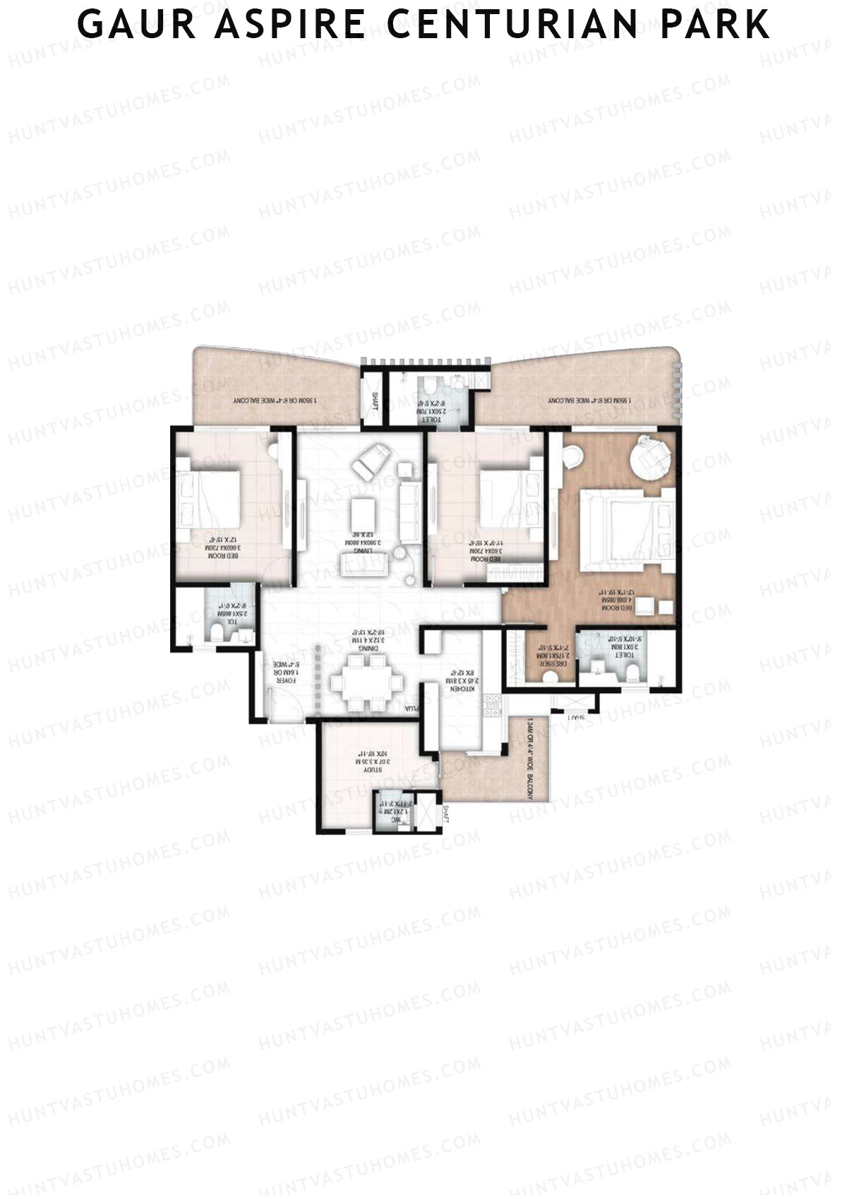 Gaur Aspire Centurian Park Tower 3 Unit 4 Floor Plan