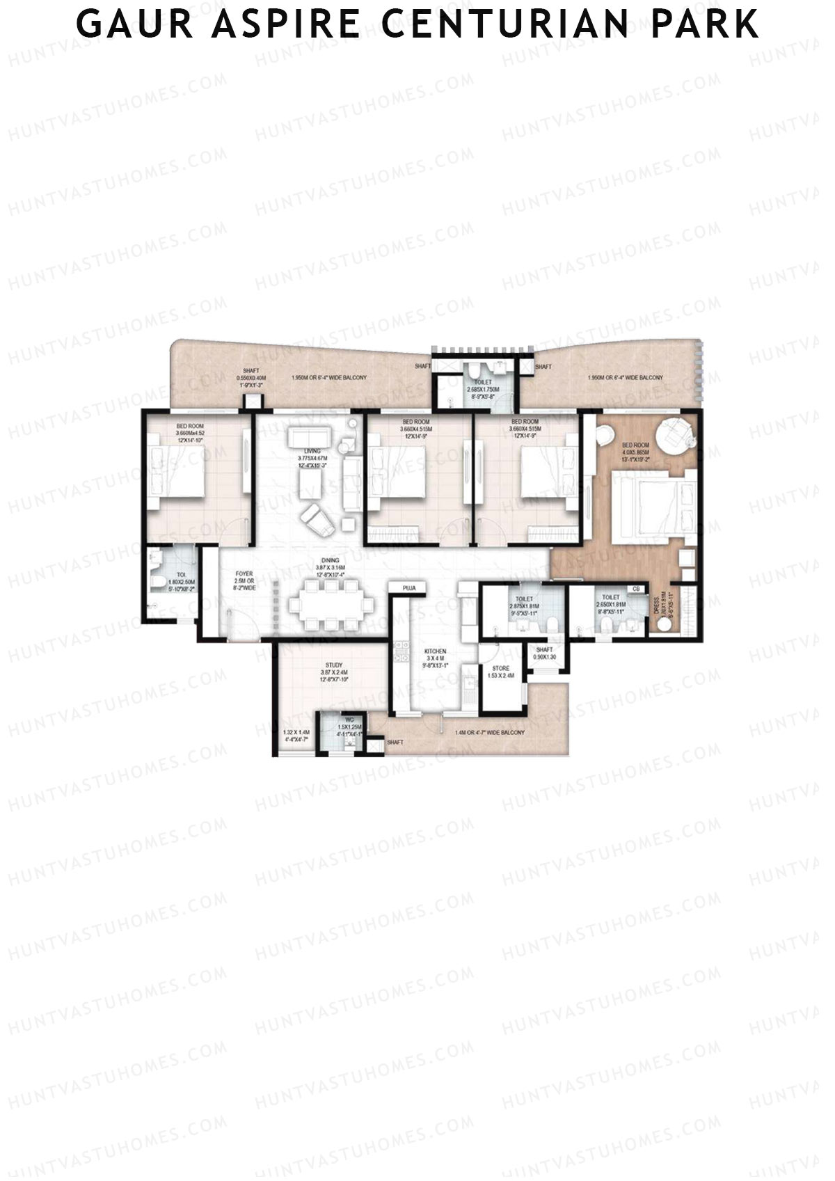 Gaur Aspire Centurian Park Tower 7 Unit 2 Floor Plan