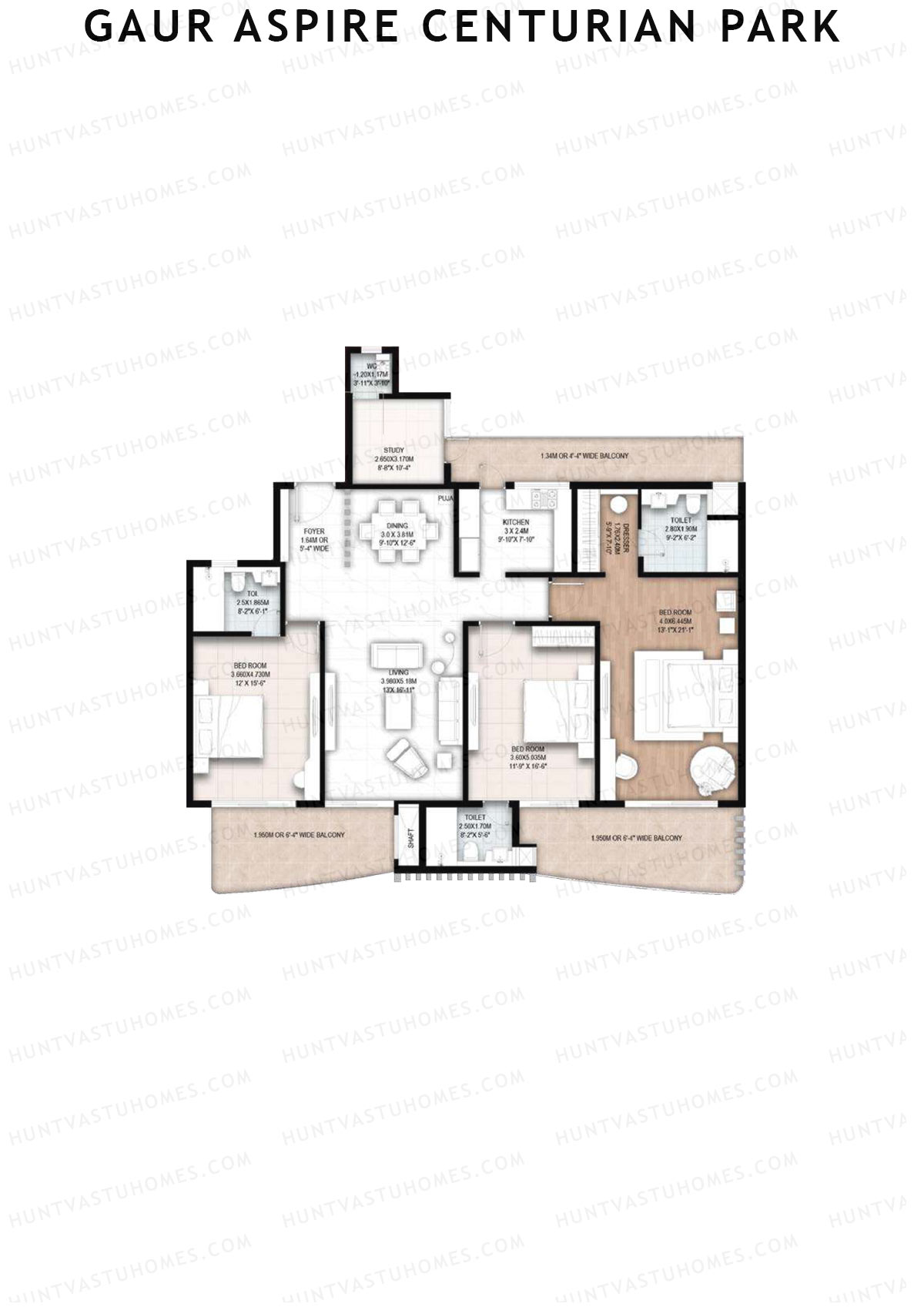 Gaur Aspire Centurian Park Tower 8 Unit 3 Floor Plan