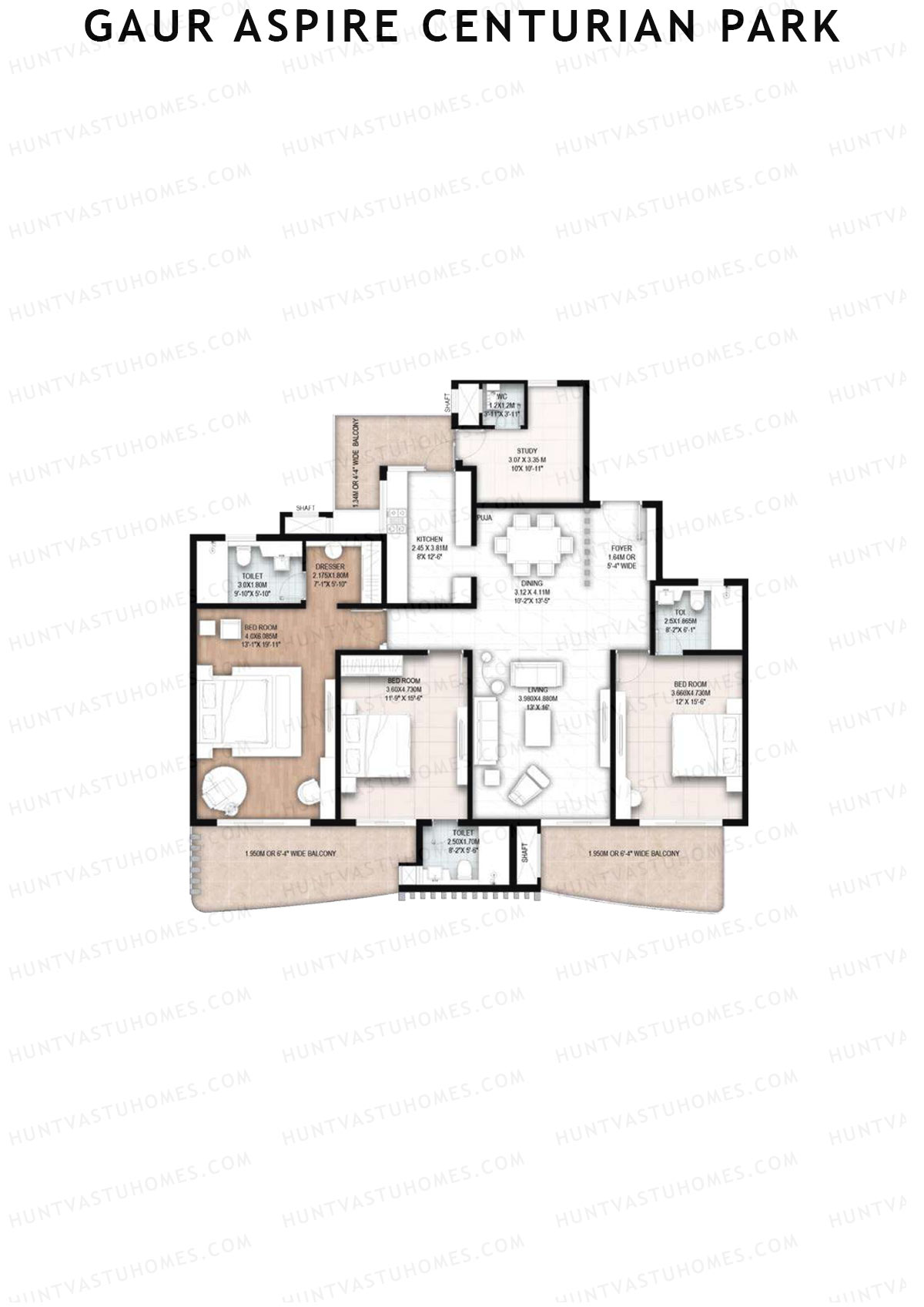 Gaur Aspire Centurian Park Tower 8 Unit 4 Floor Plan