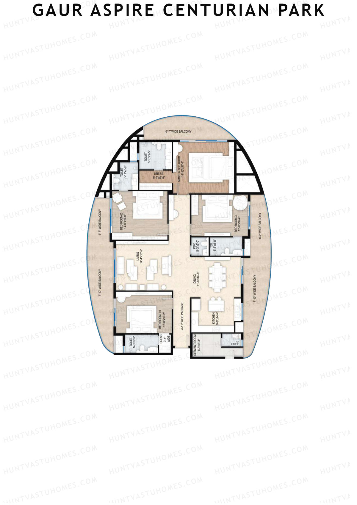 Gaur Aspire Centurian Park Iconic Unit I1 Floor Plan