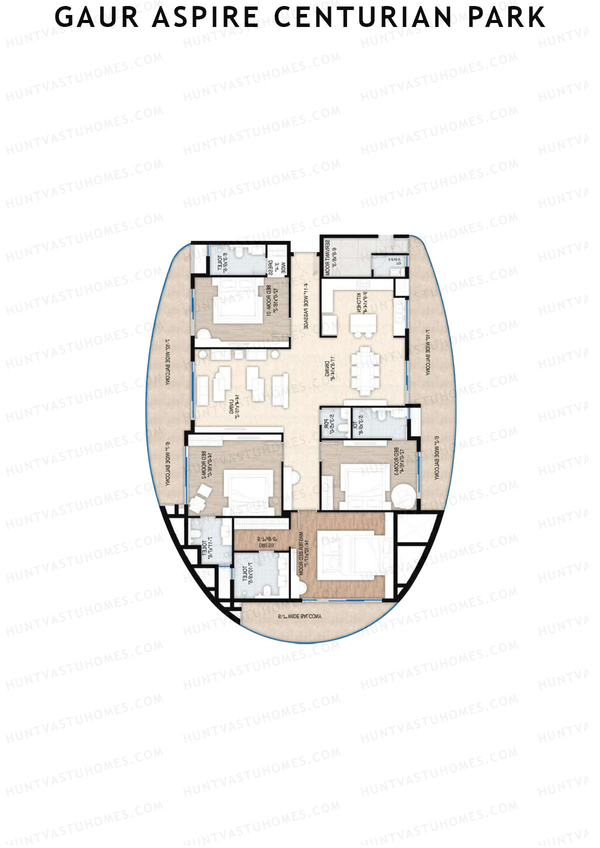 Gaur Aspire Centurian Park Iconic Unit I3 Floor Plan