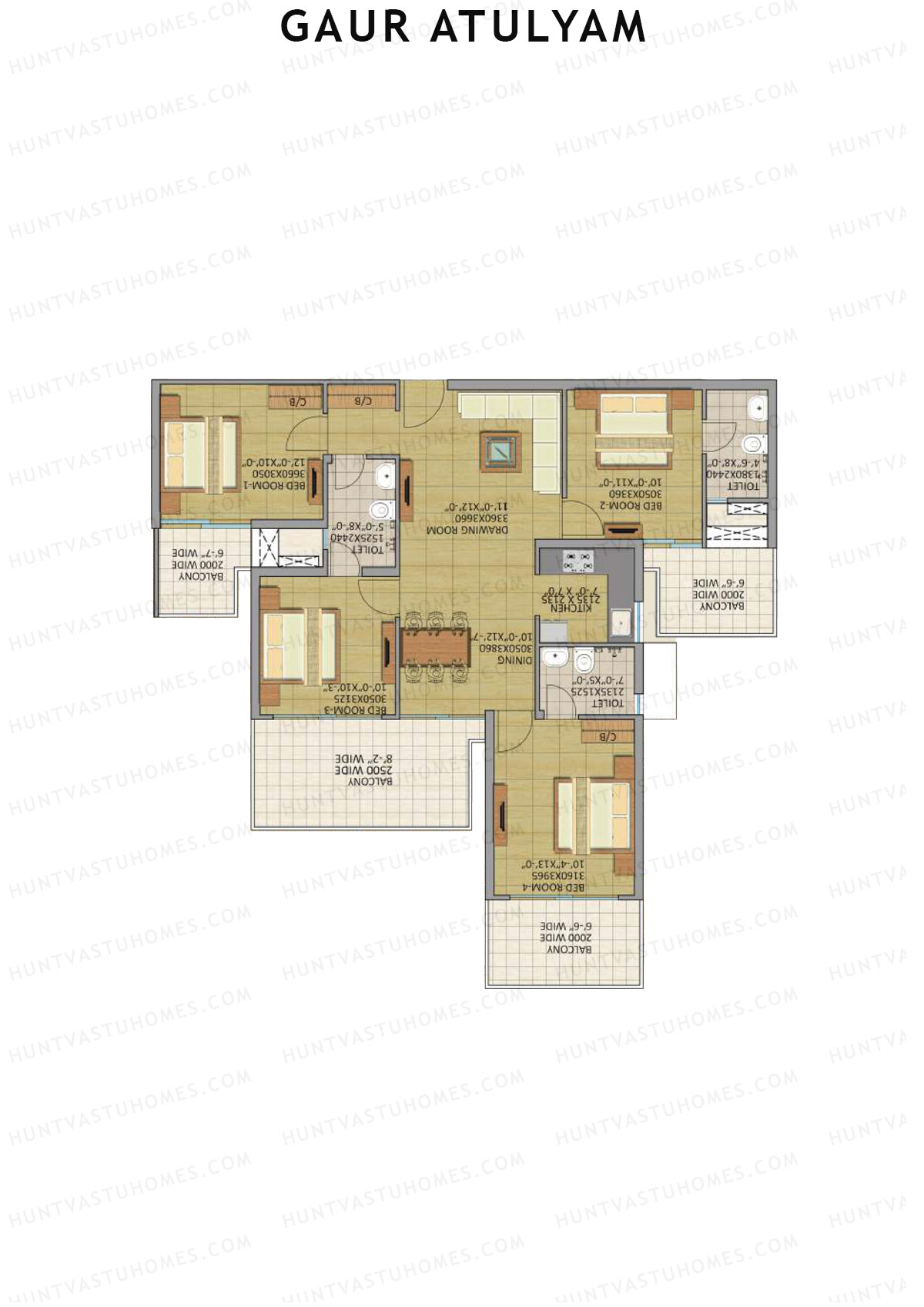 Gaur Atulyam Tower A Unit 1 Floor Plan