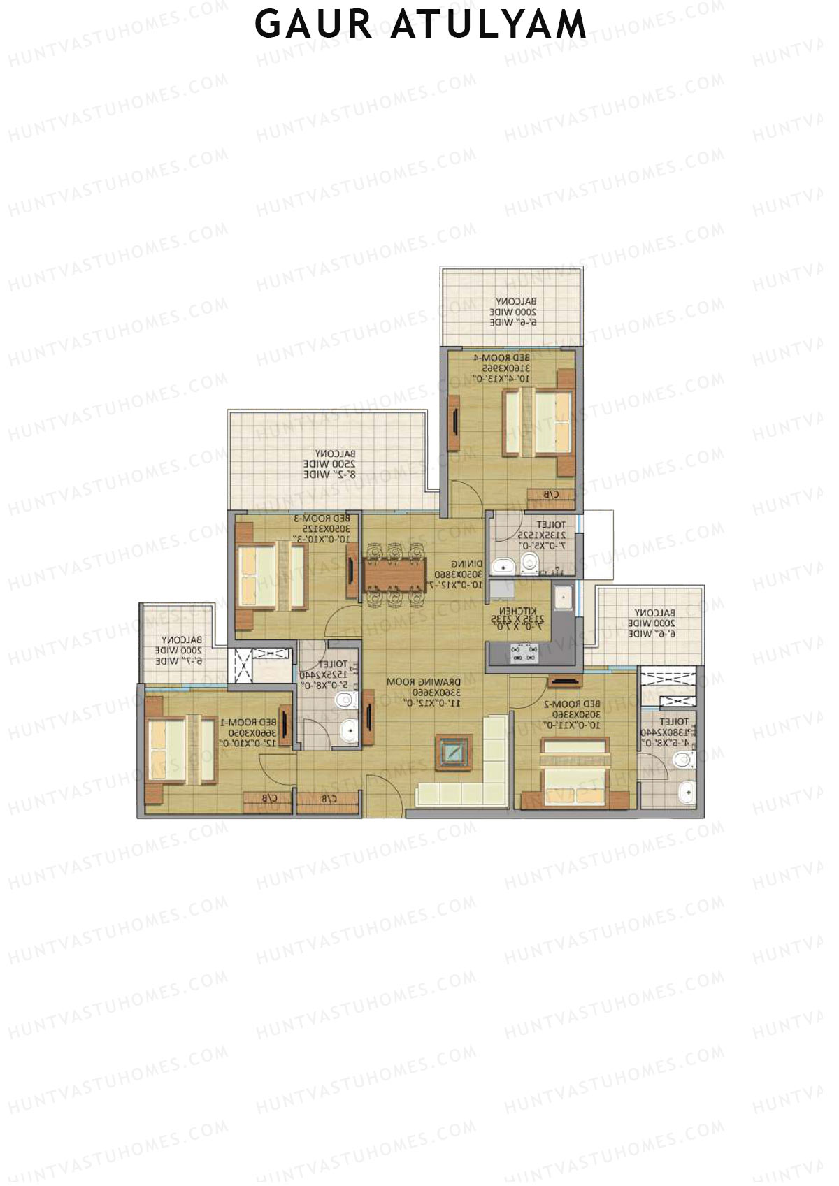 Gaur Atulyam Tower A Unit 4 Floor Plan