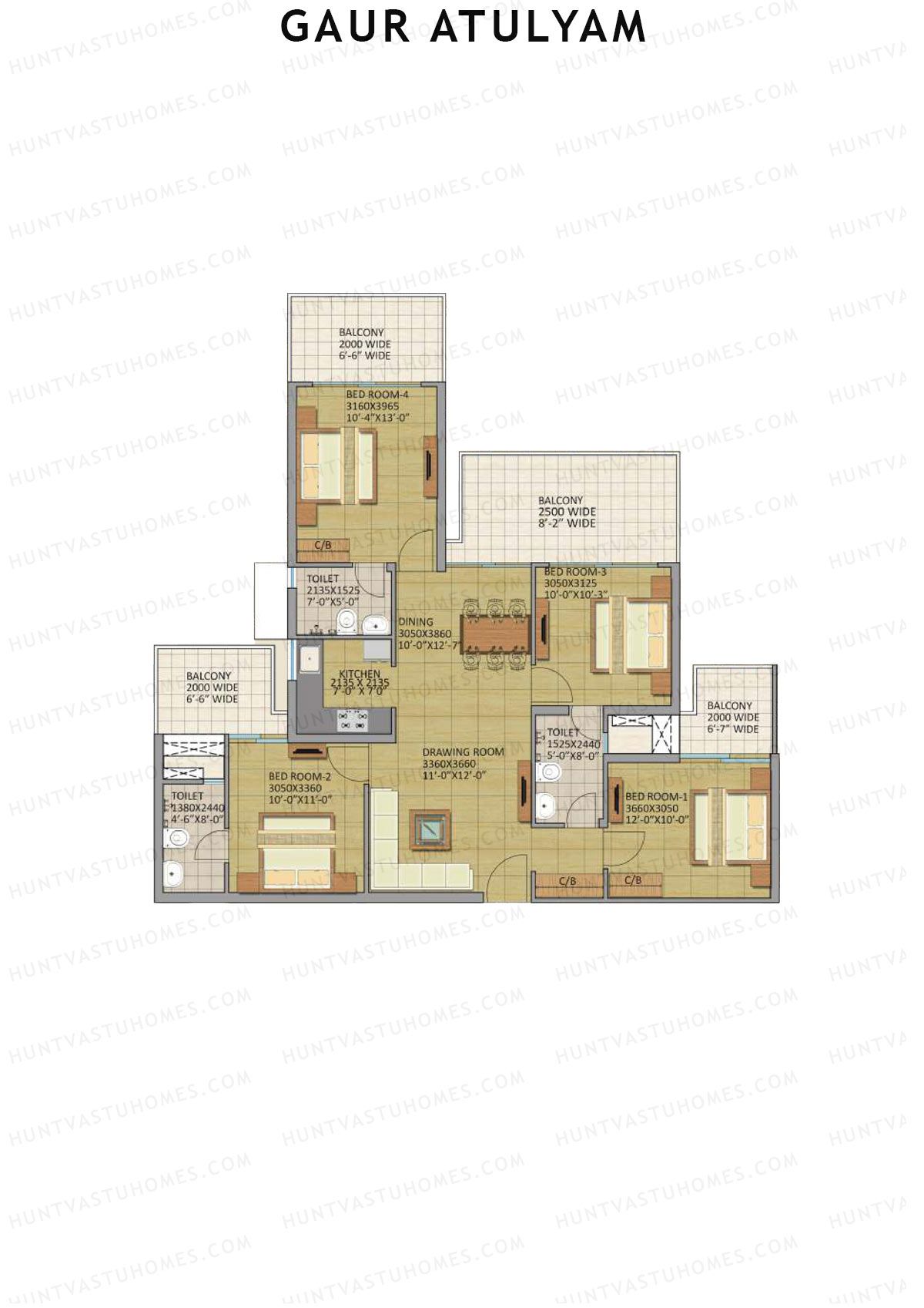 Gaur Atulyam Tower A Unit 5 Floor Plan