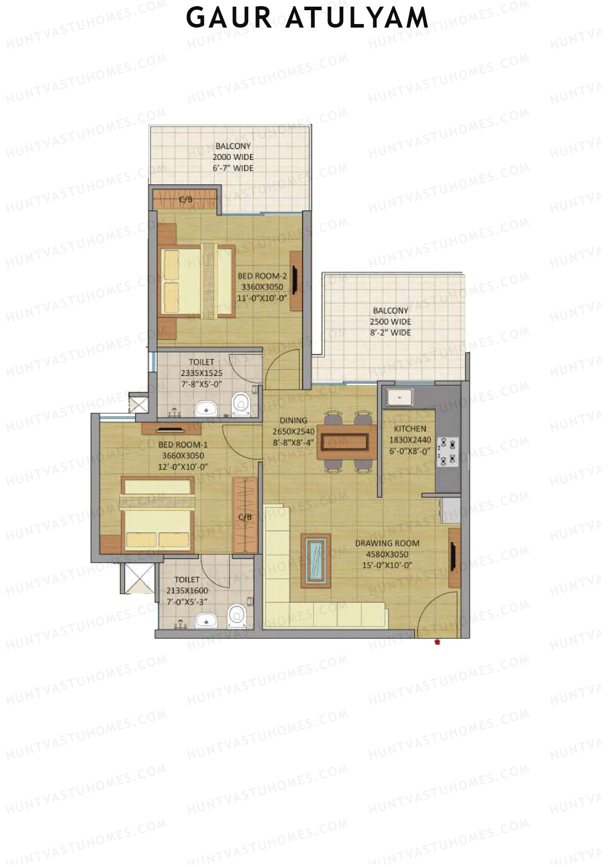 Gaur Atulyam Tower B Unit 16 Floor Plan