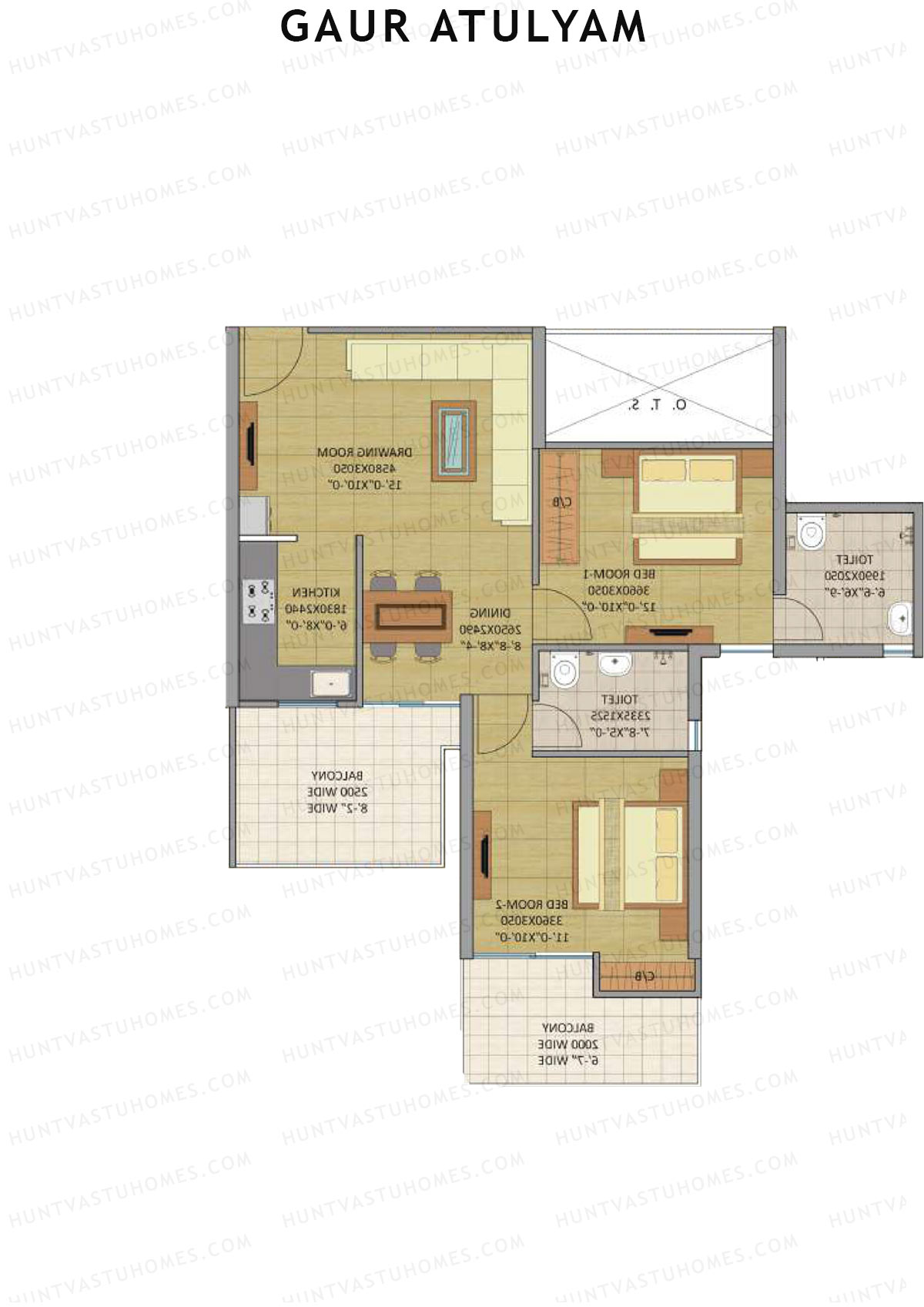 Gaur Atulyam Tower C Unit 22 Floor Plan