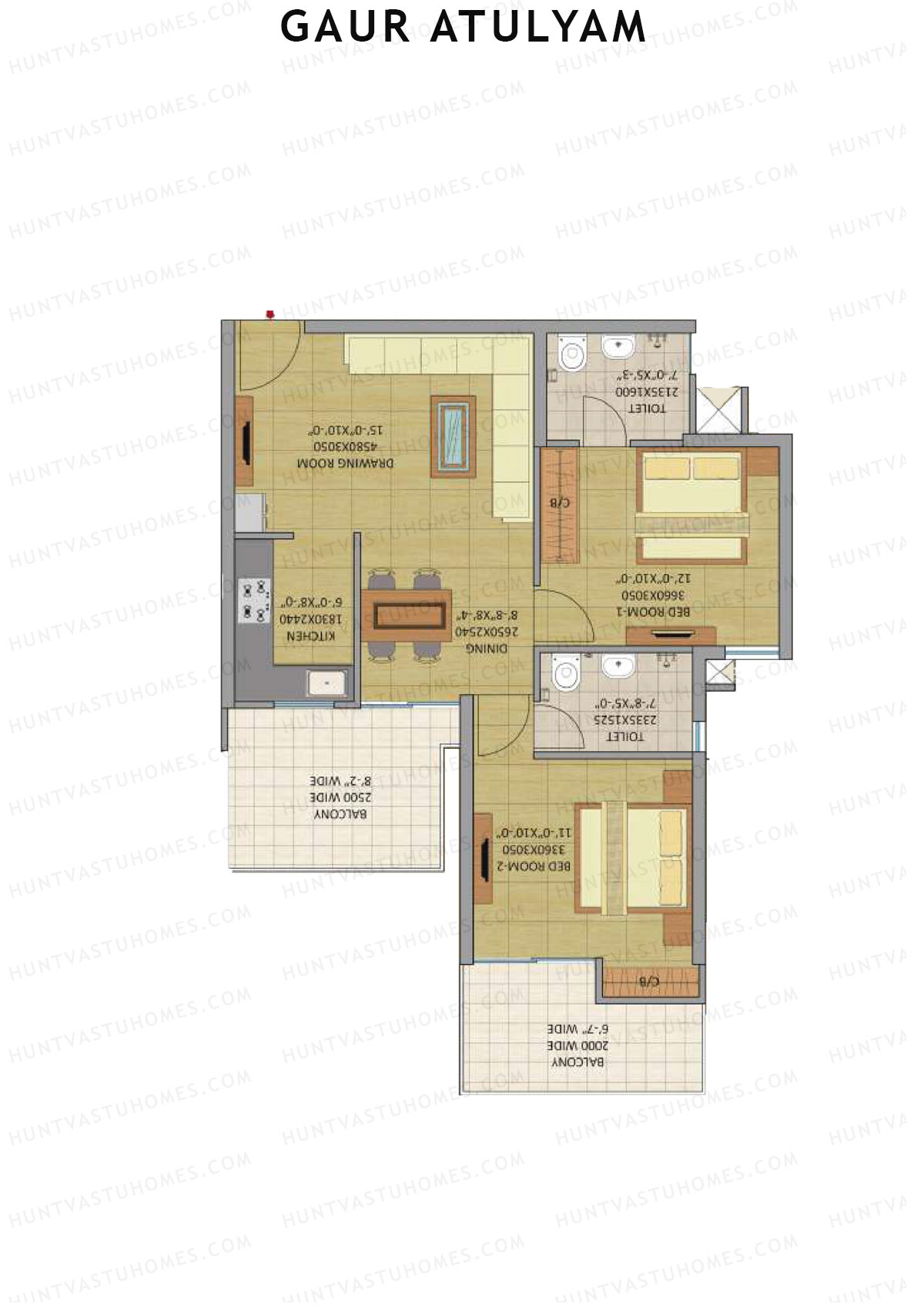 Gaur Atulyam Tower D Unit 28 Floor Plan