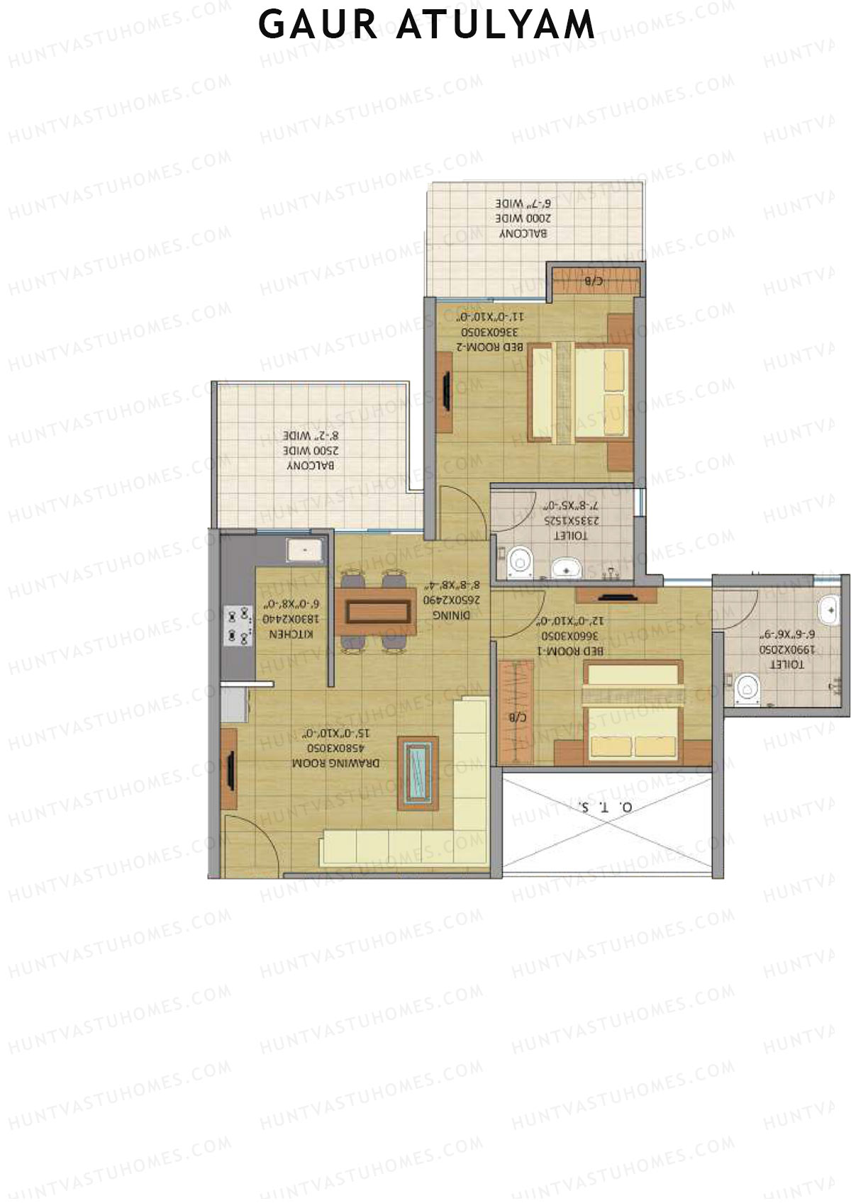 Gaur Atulyam Tower D Unit 33 Floor Plan
