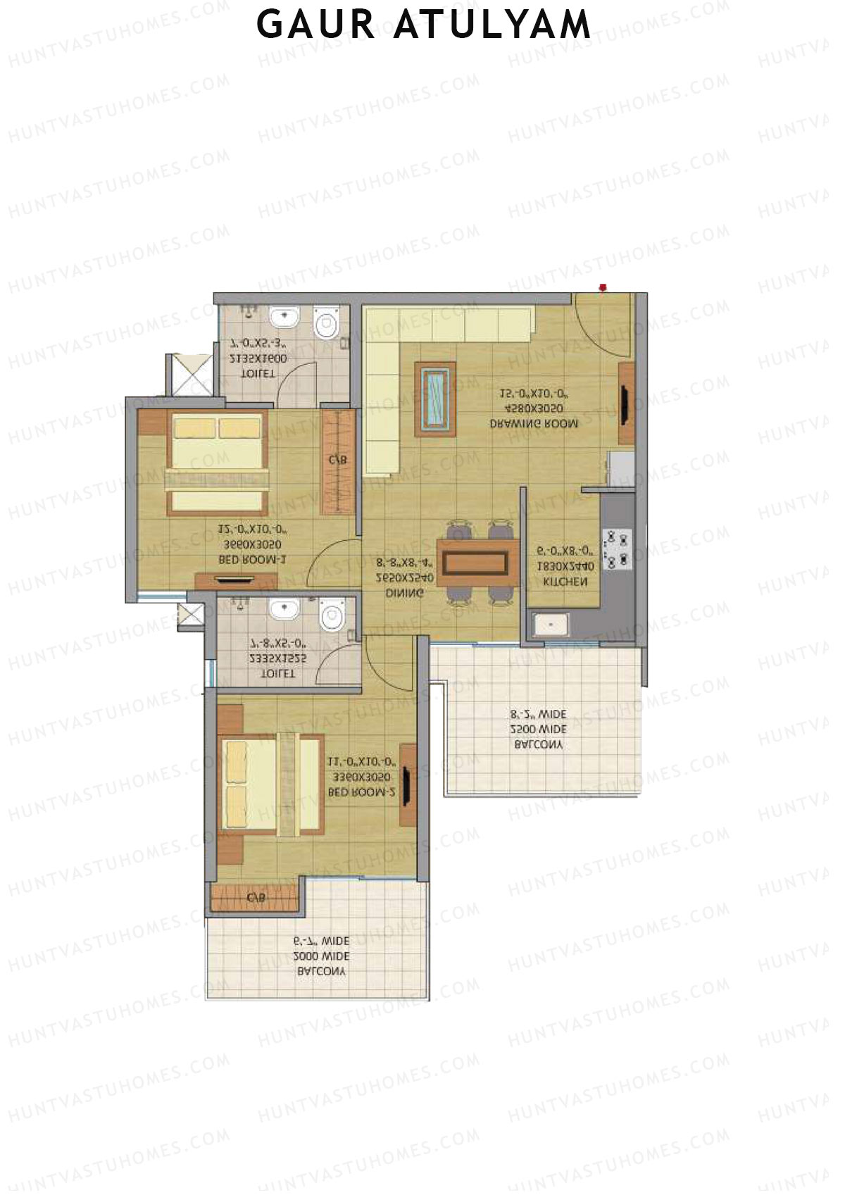 Gaur Atulyam Tower E Unit 39 Floor Plan
