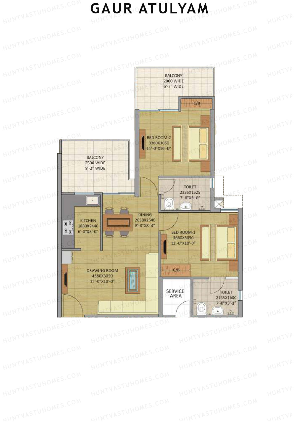 Gaur Atulyam Tower E Unit 41 Floor Plan