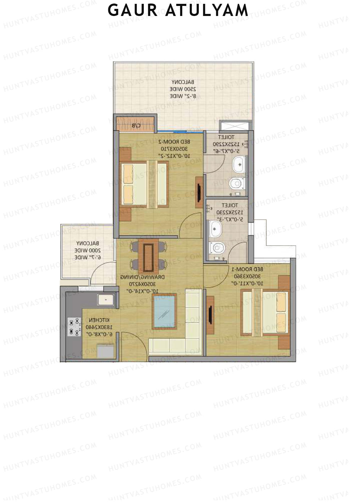 Gaur Atulyam Tower F Unit 43 Floor Plan