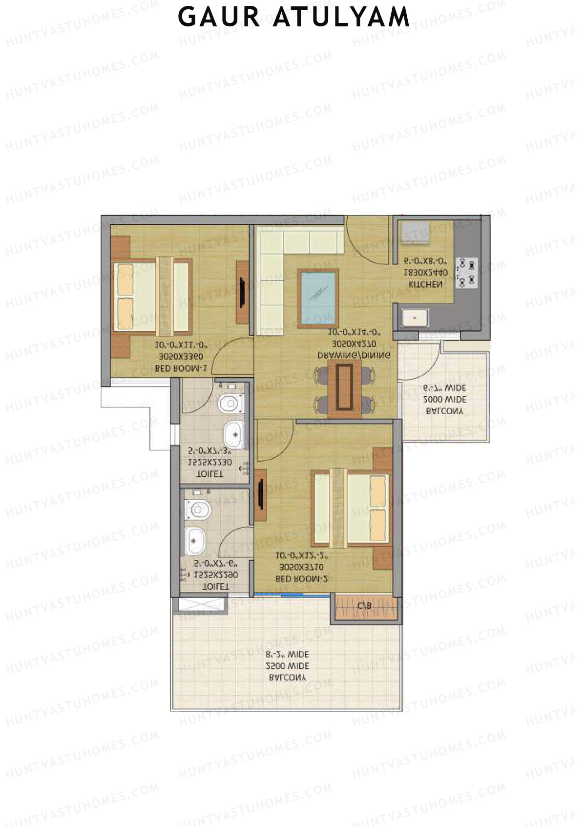 Gaur Atulyam Tower F Unit 47 Floor Plan