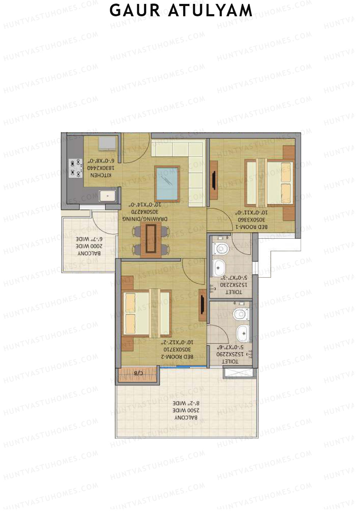 Gaur Atulyam Tower G Unit 52 Floor Plan