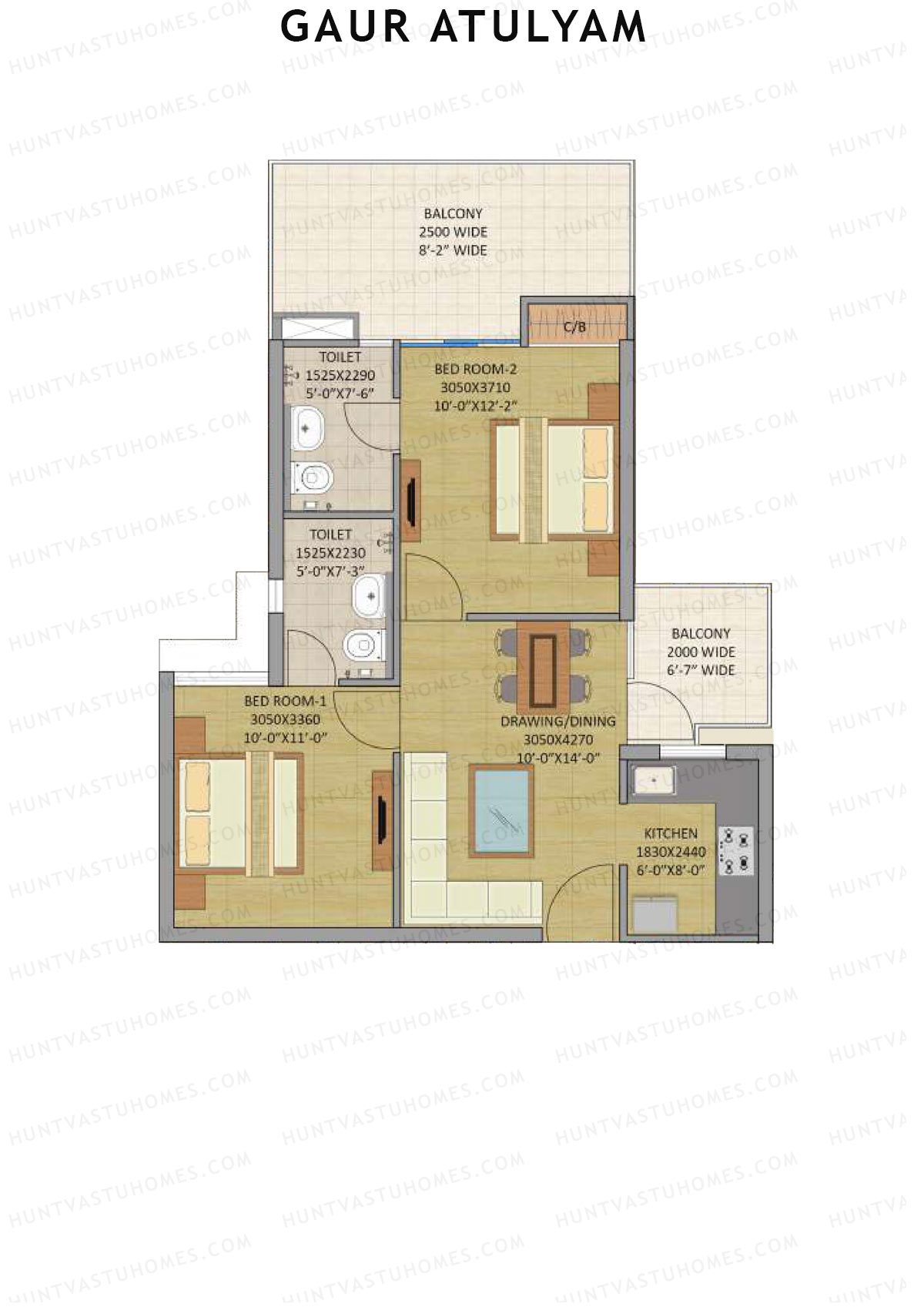 Gaur Atulyam Tower G Unit 56 Floor Plan