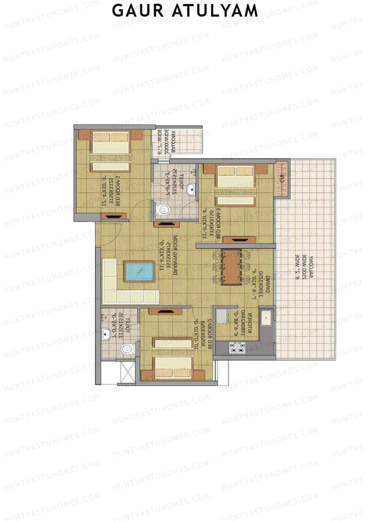 Gaur Atulyam Tower H Unit 59 Floor Plan