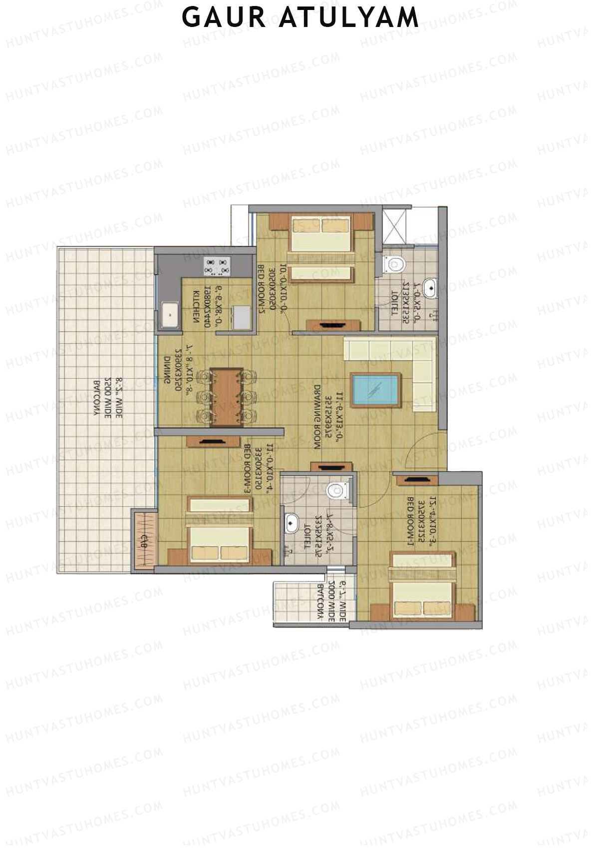 Gaur Atulyam Tower H Unit 63 Floor Plan