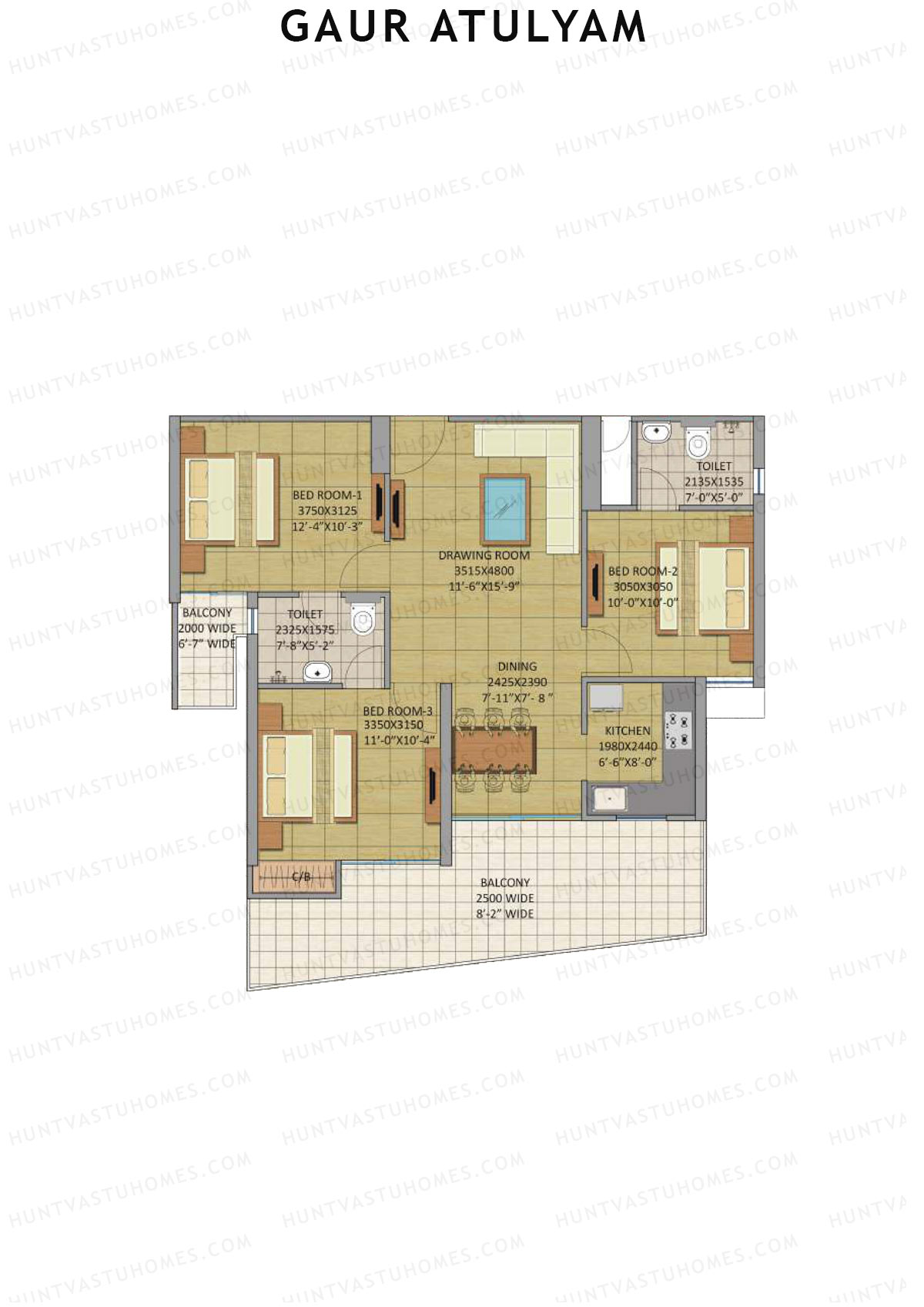 Gaur Atulyam Tower I Unit 66 Floor Plan