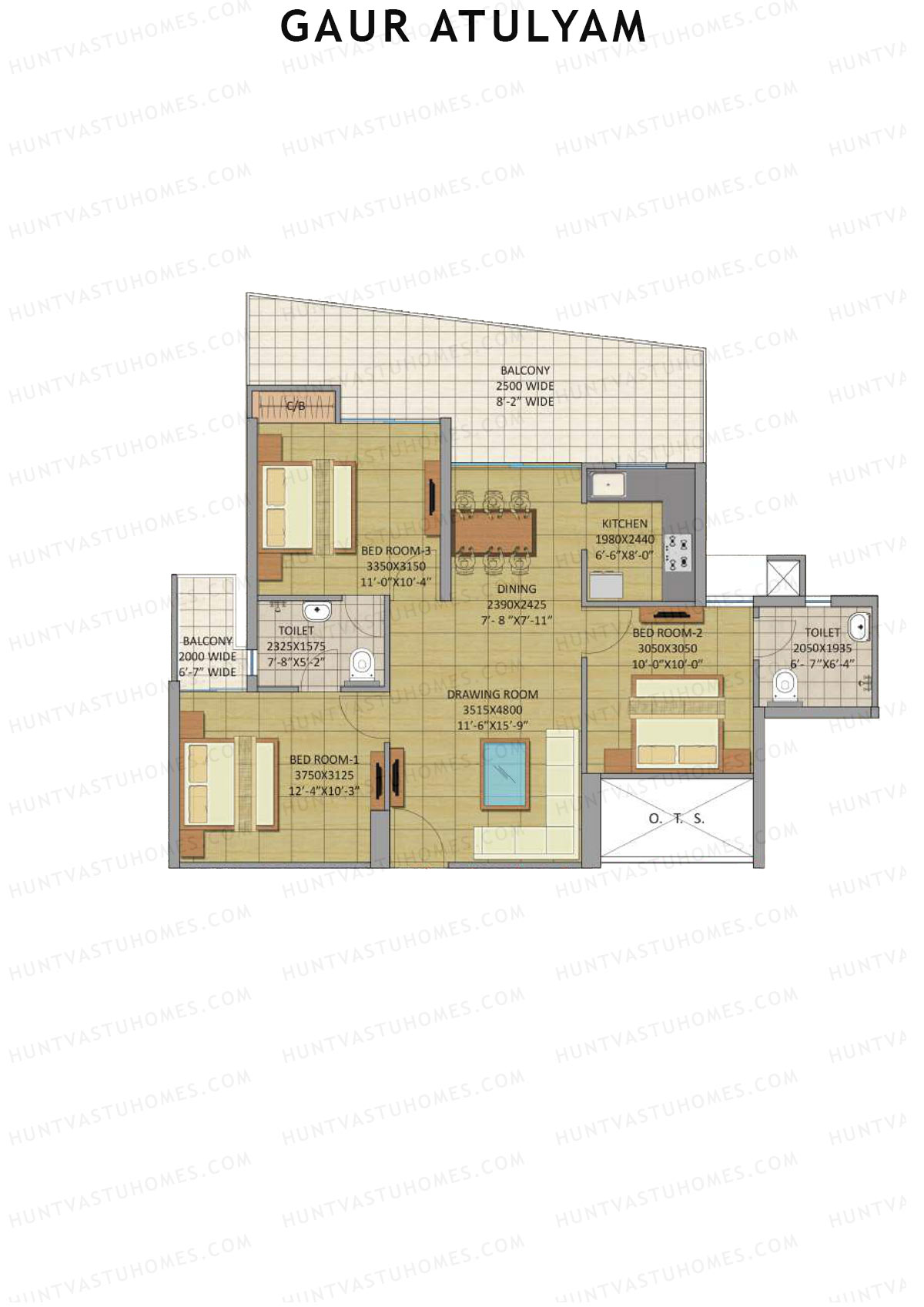 Gaur Atulyam Tower I Unit 69 Floor Plan