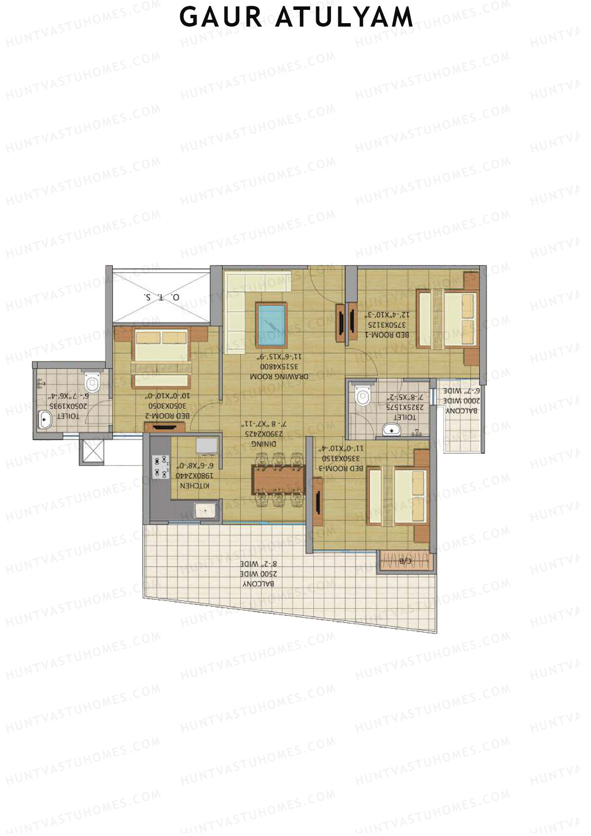 Gaur Atulyam Tower I Unit 73 Floor Plan