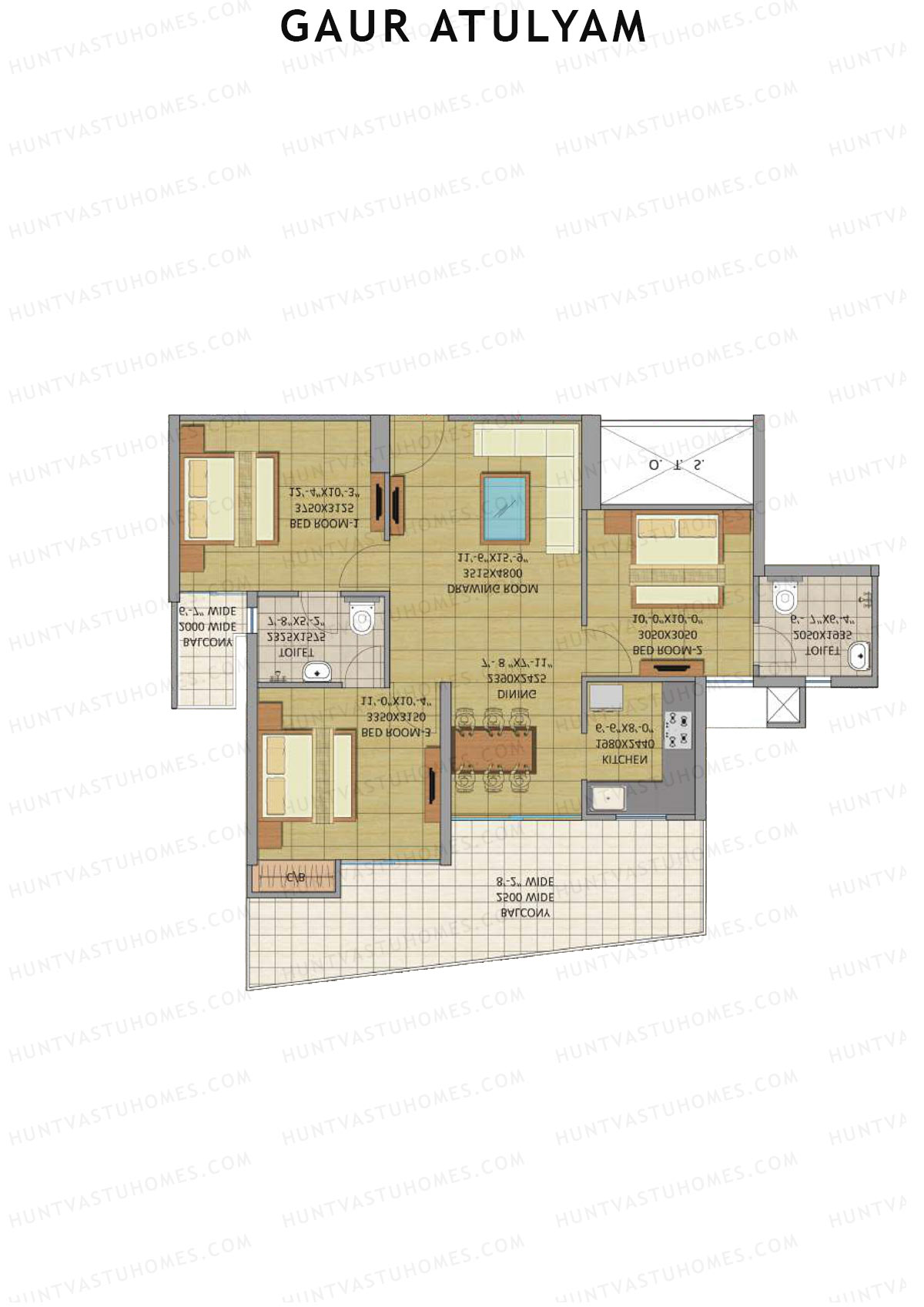 Gaur Atulyam Tower J Unit 74 Floor Plan