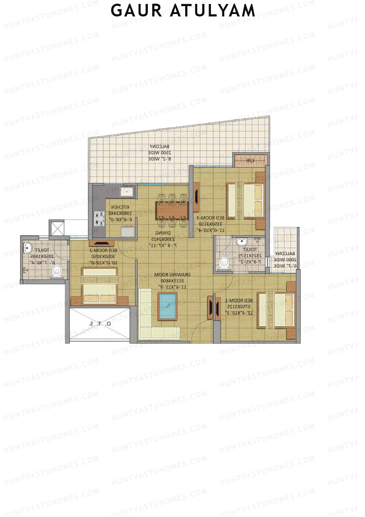 Gaur Atulyam Tower J Unit 78 Floor Plan