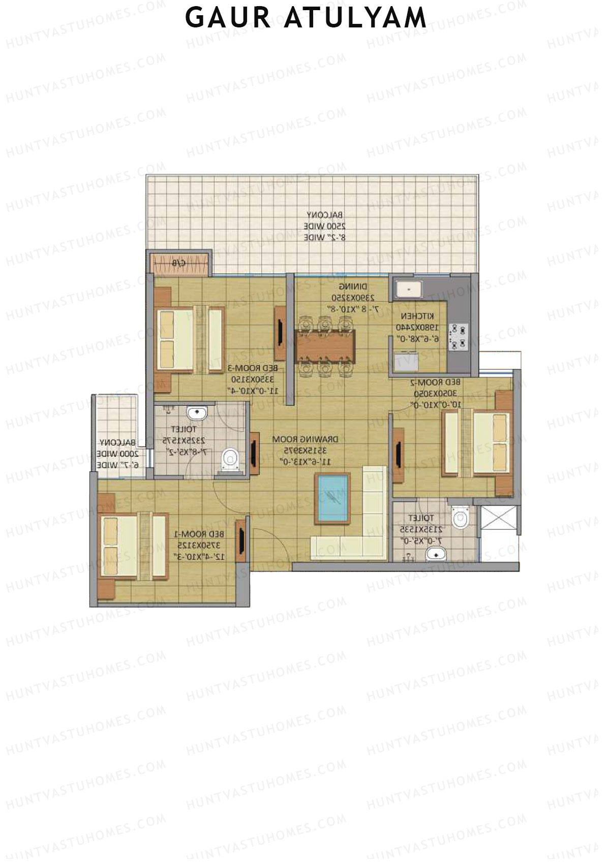 Gaur Atulyam Tower J Unit 79 Floor Plan