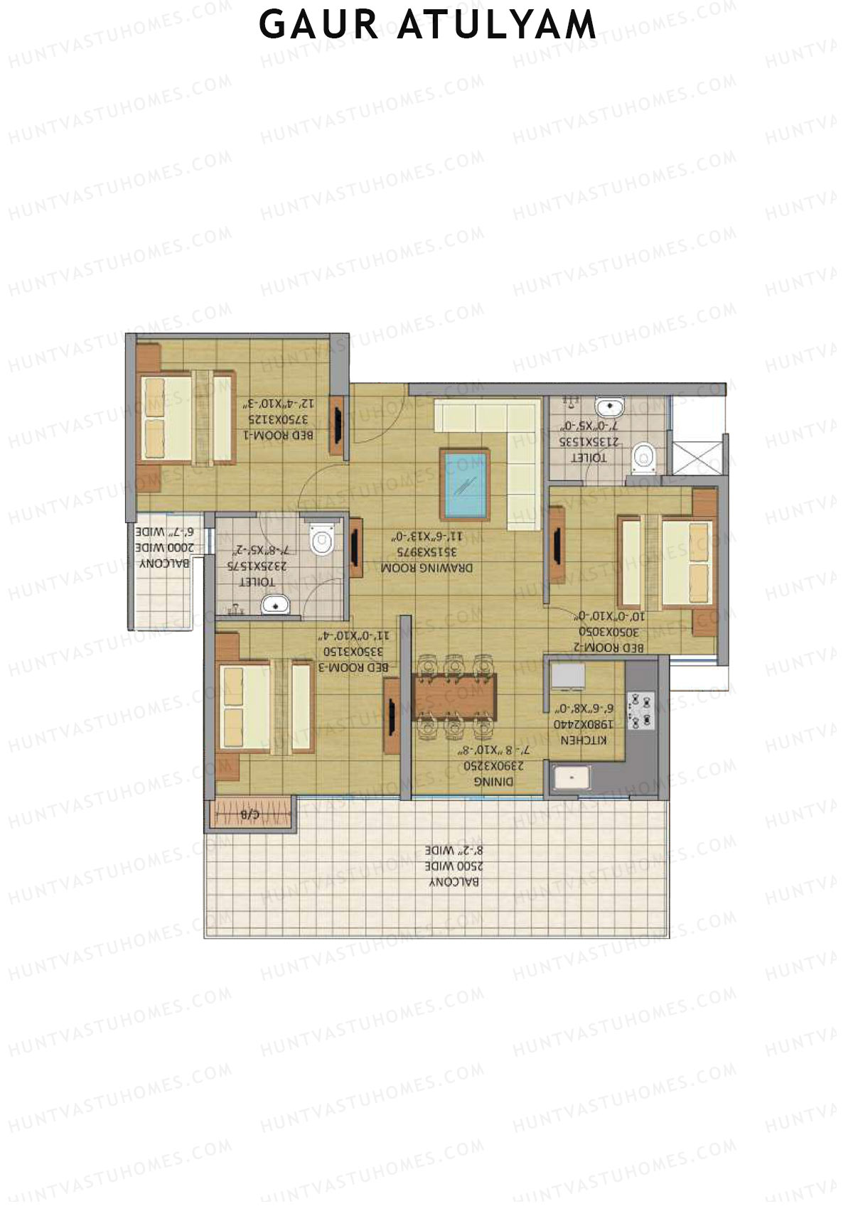 Gaur Atulyam Tower J Unit 80 Floor Plan
