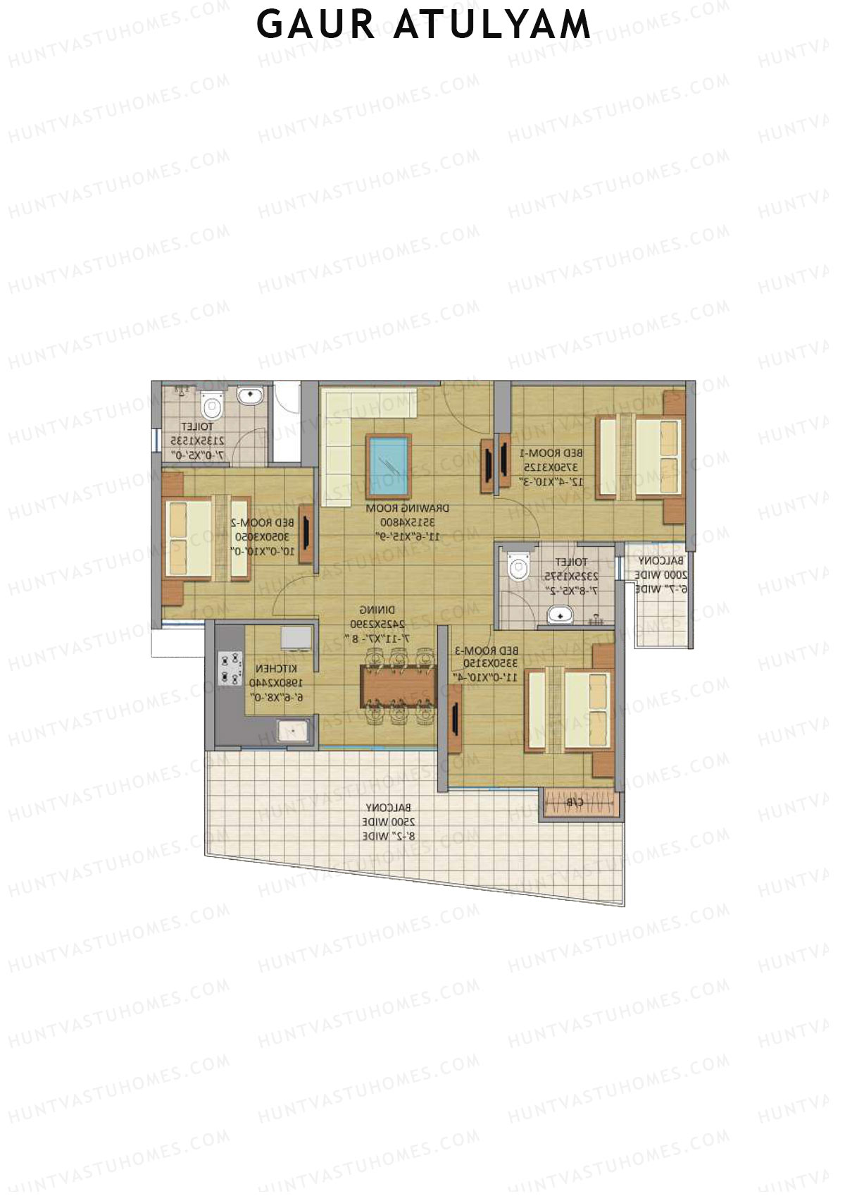 Gaur Atulyam Tower J Unit 81 Floor Plan
