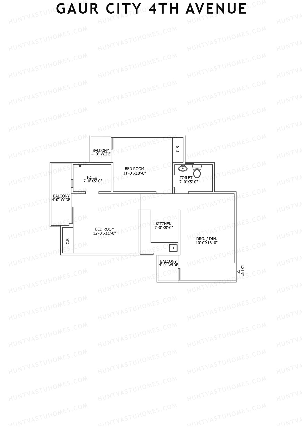 Gaur City 4th Avenue Block 1 Unit 10 Floor Plan