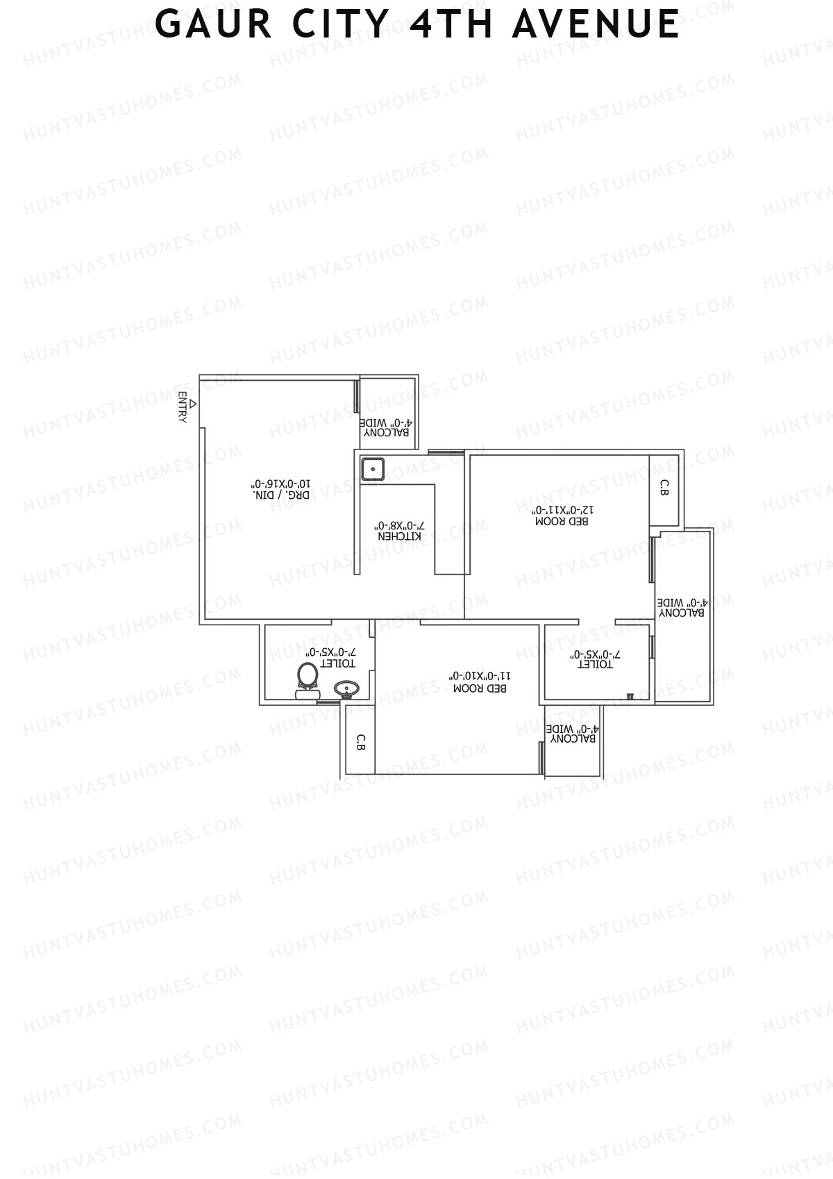 Gaur City 4th Avenue Block 1 Unit 12 Floor Plan