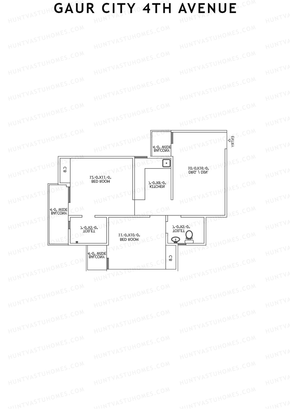Gaur City 4th Avenue Block 1 Unit 9 Floor Plan
