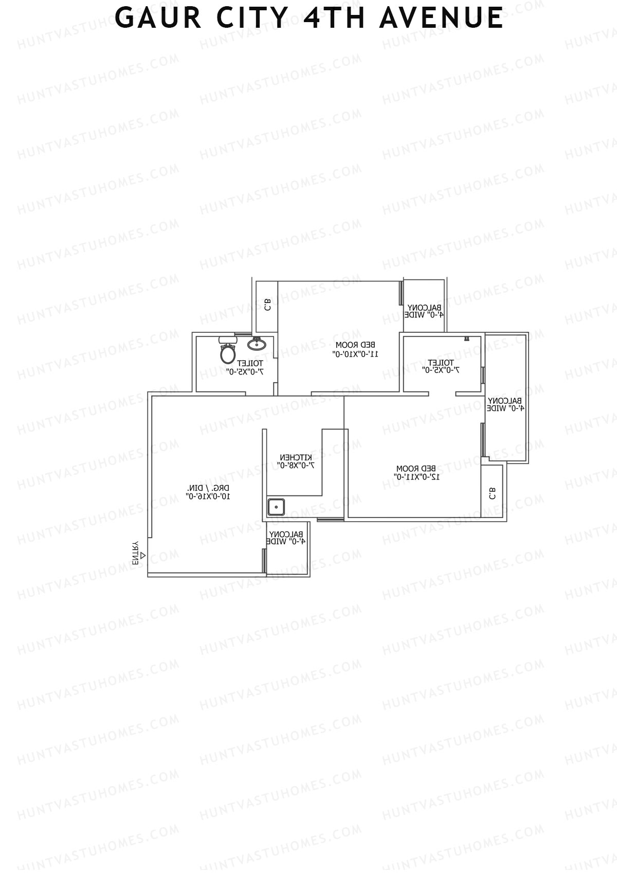 Gaur City 4th Avenue Block 2 Unit 14 Floor Plan