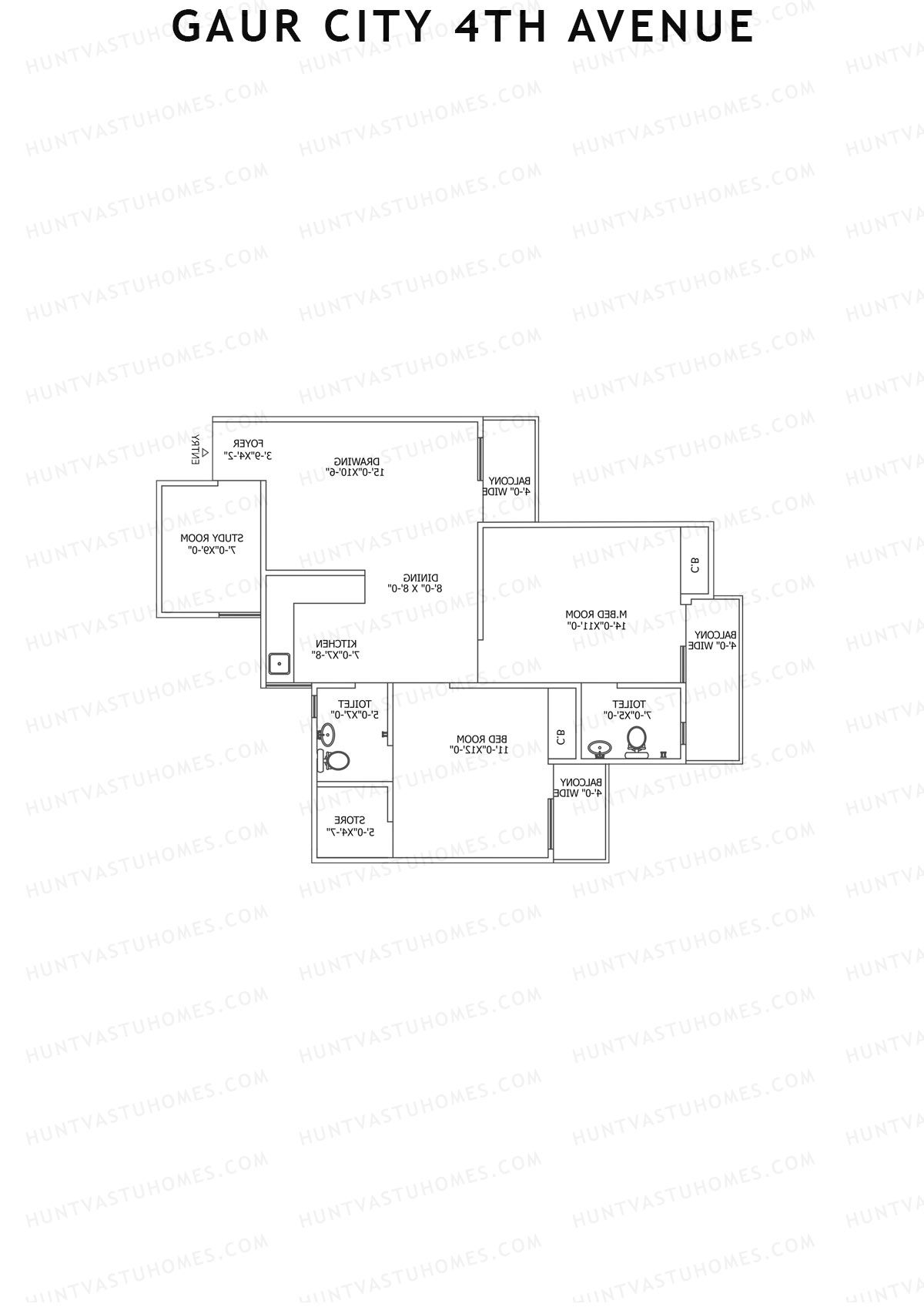 Gaur City 4th Avenue Block 3 Unit 23 Floor Plan