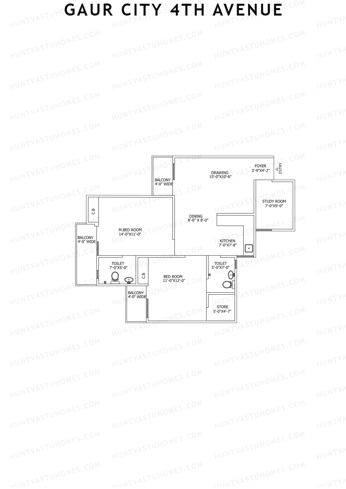 Gaur City 4th Avenue Block 3 Unit 24 Floor Plan