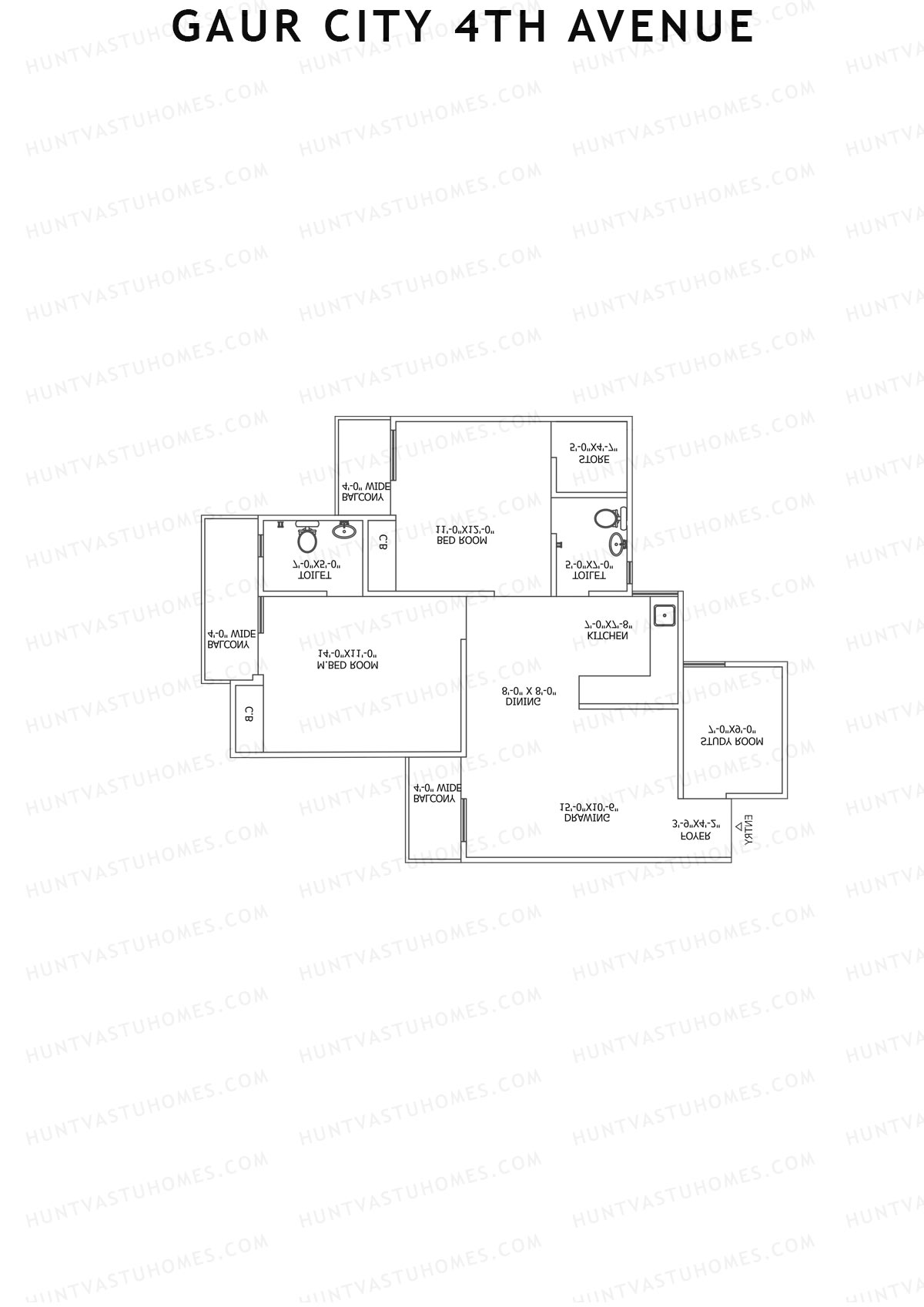 Gaur City 4th Avenue Block 3 Unit 27 Floor Plan