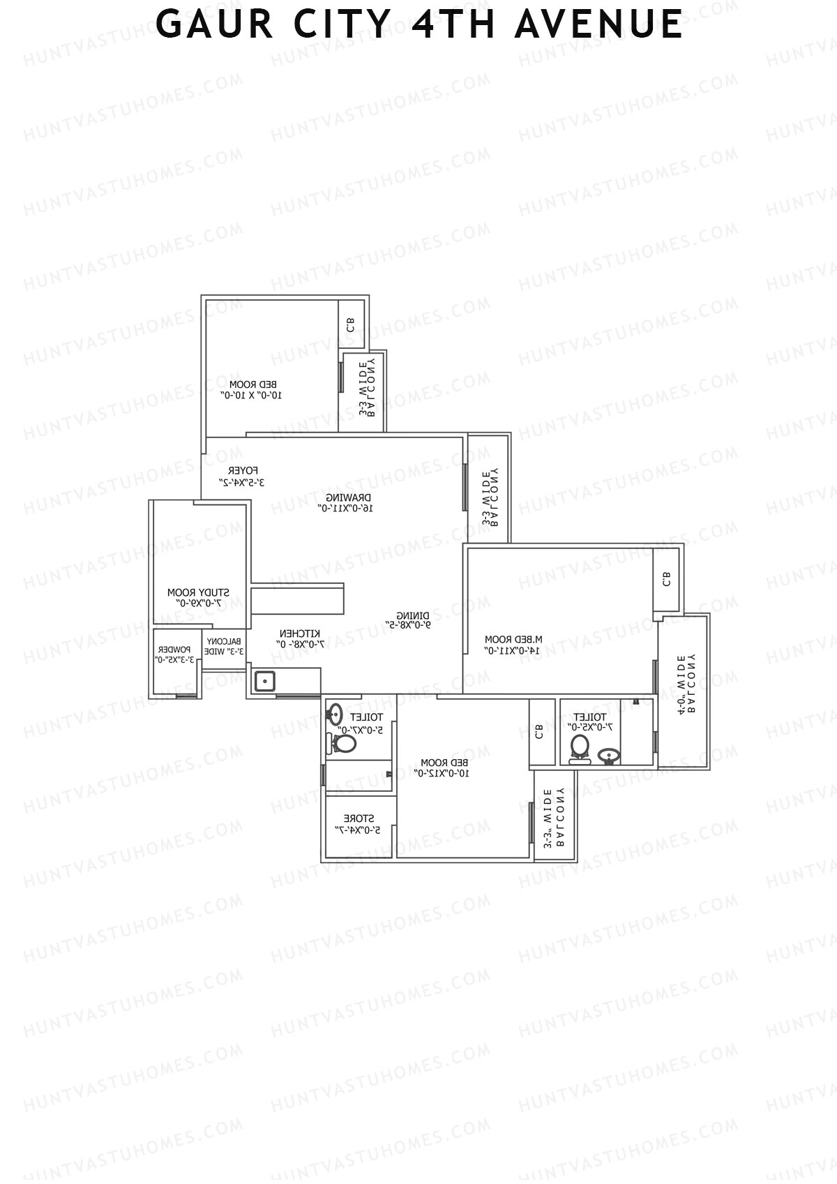 Gaur City 4th Avenue Block 4 Unit 35 Floor Plan