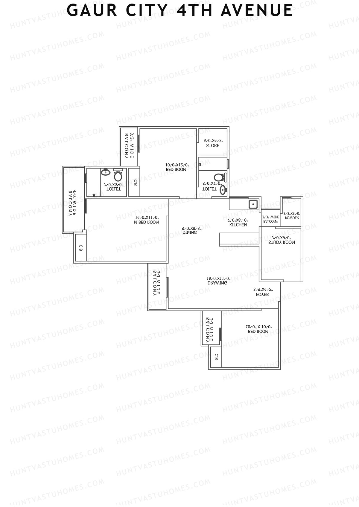 Gaur City 4th Avenue Block 4 Unit 37 Floor Plan