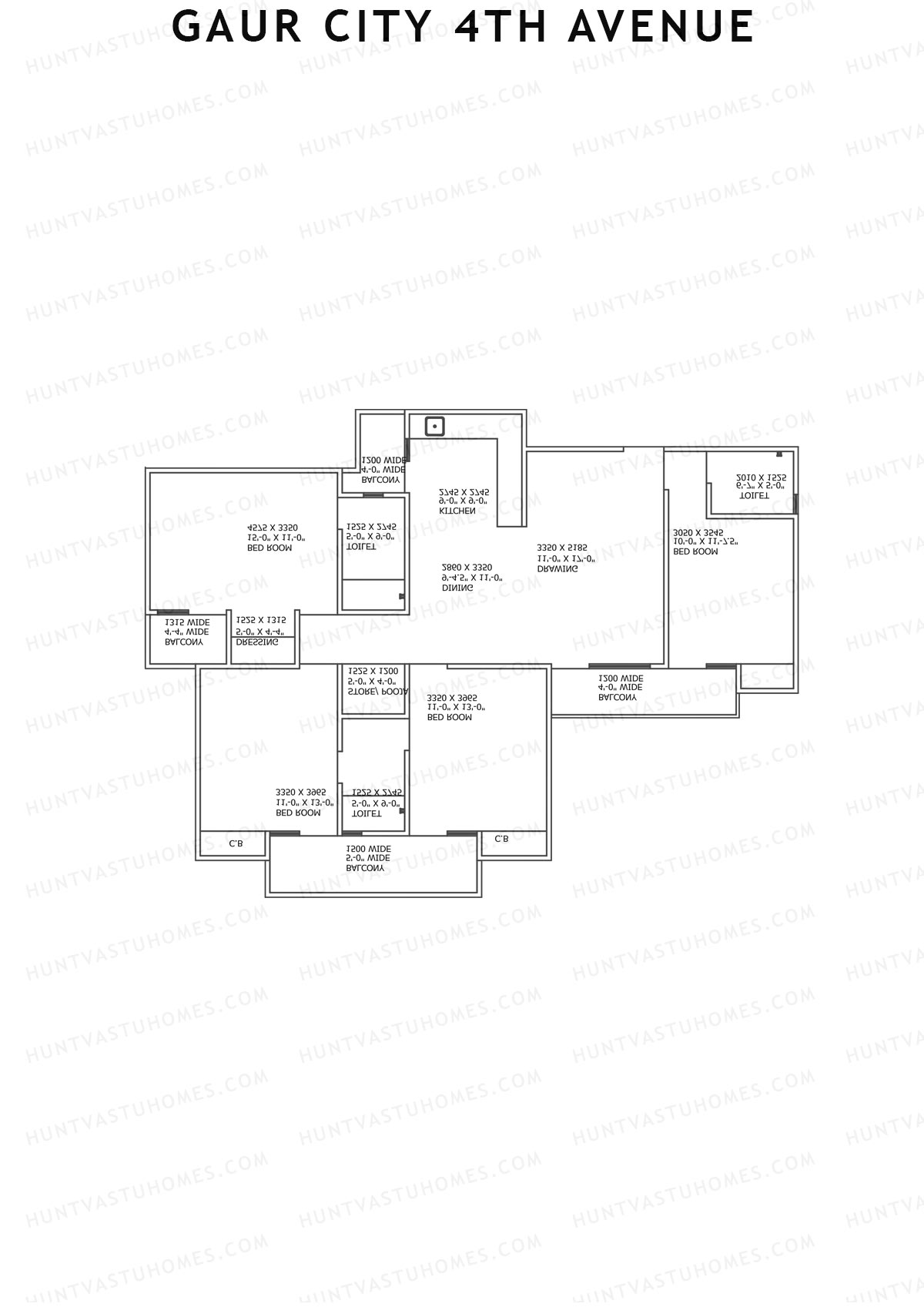 Gaur City 4th Avenue Block 6 Unit 1 Floor Plan