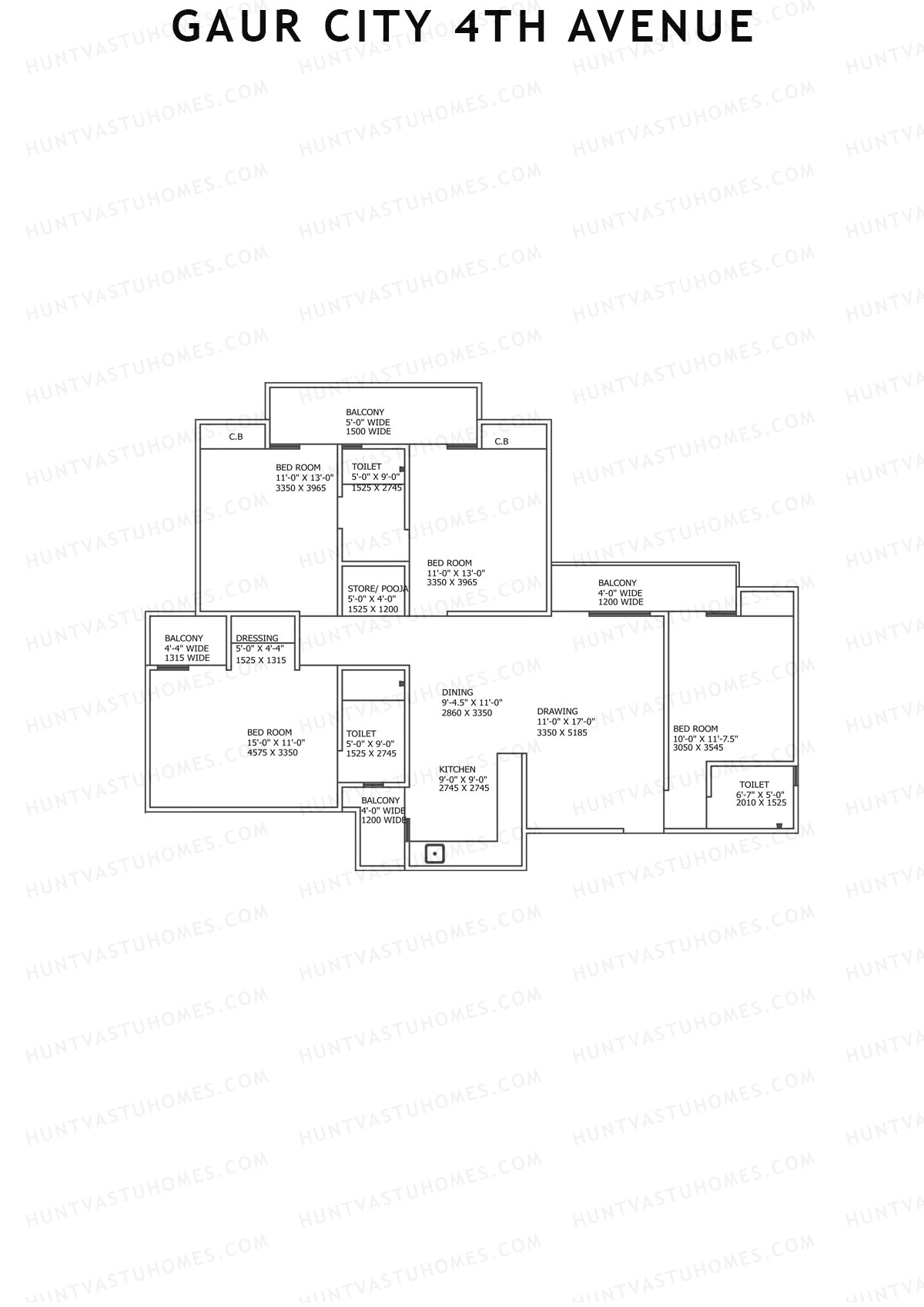 Gaur City 4th Avenue Block 6 Unit 2 Floor Plan