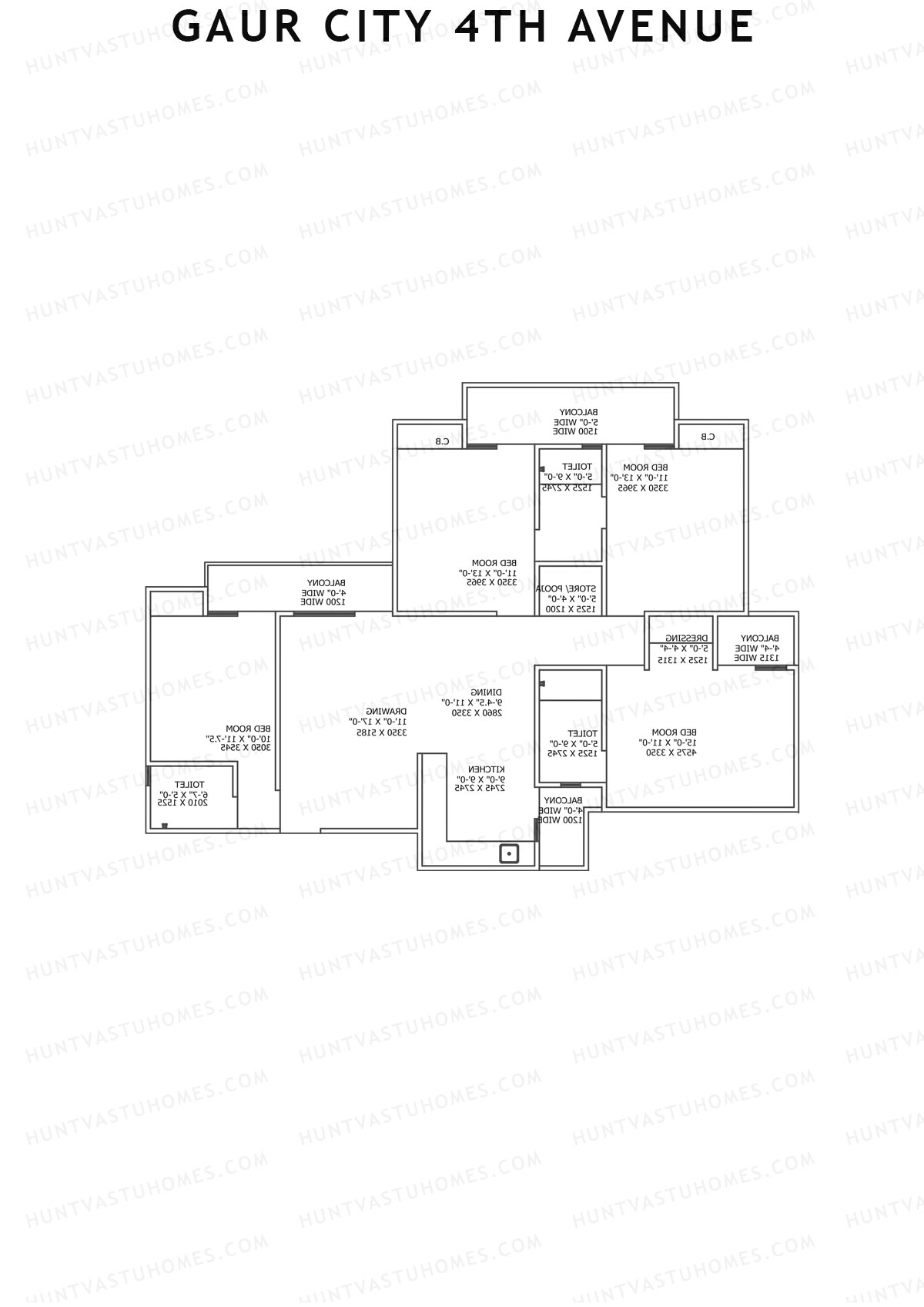 Gaur City 4th Avenue Block 6 Unit 3 Floor Plan