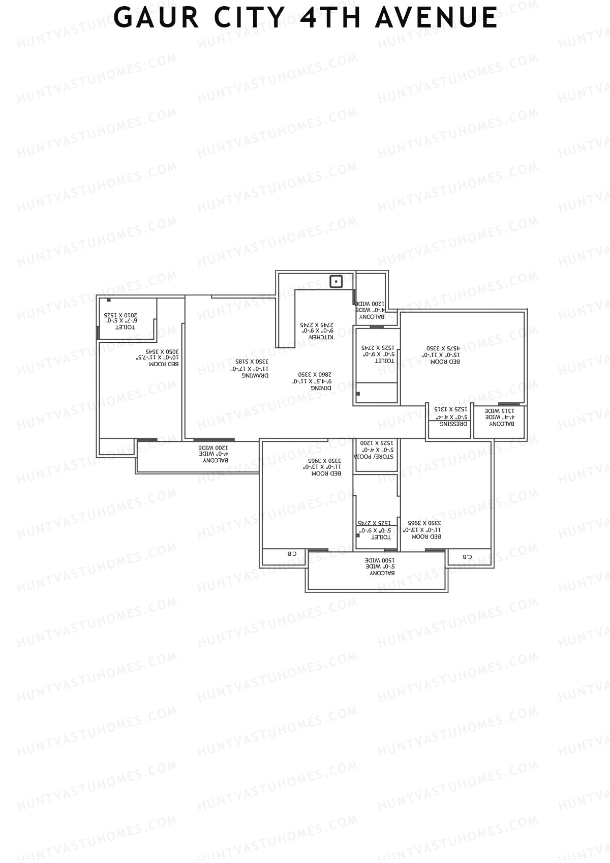 Gaur City 4th Avenue Block 6 Unit 4 Floor Plan