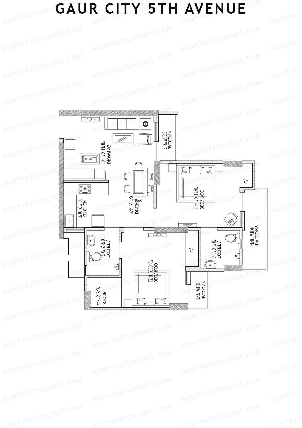 Gaur City 5Th Avenue Block A Unit 4 Floor Plan