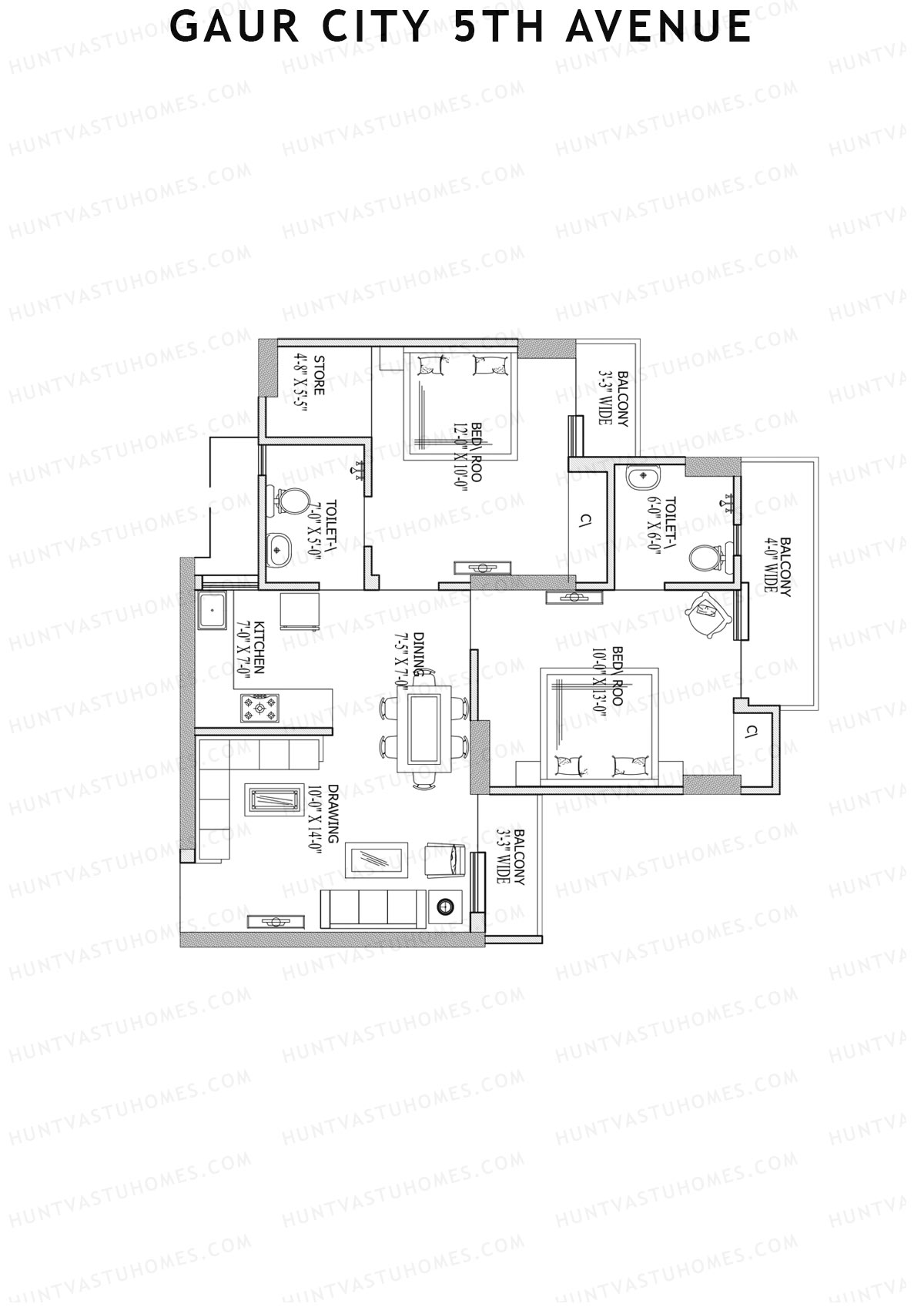 Gaur City 5Th Avenue Block A Unit 5 Floor Plan