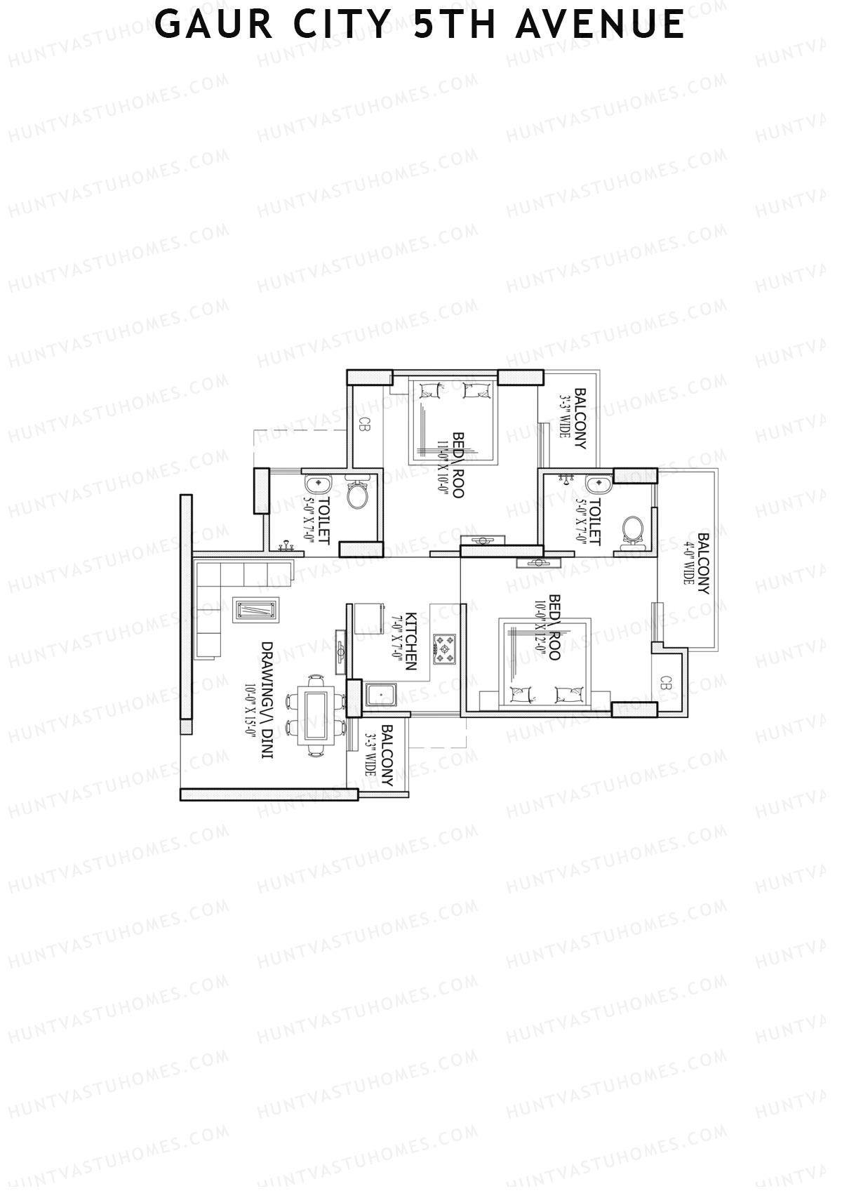 Gaur City 5Th Avenue Block B Unit 11 Floor Plan