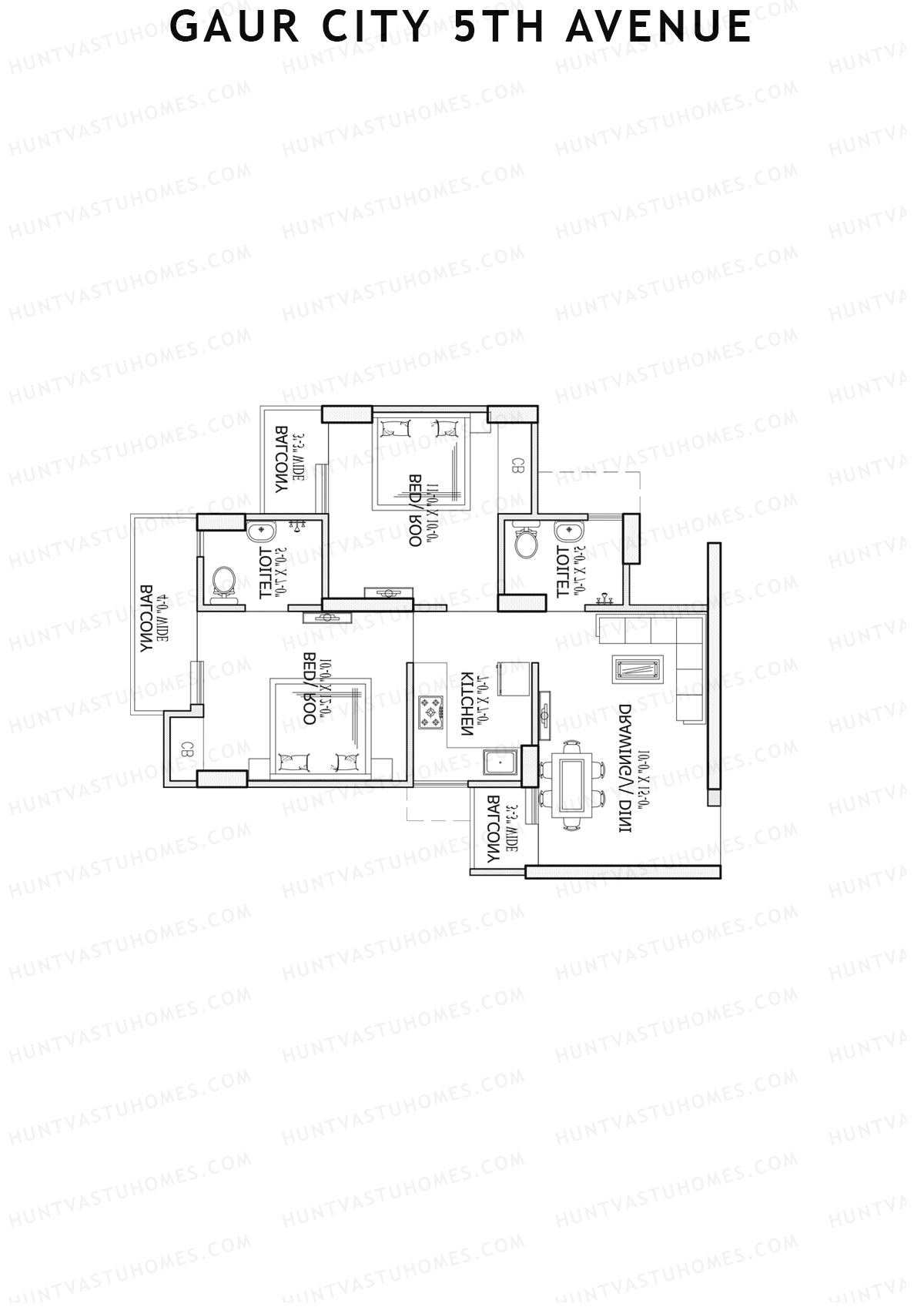 Gaur City 5Th Avenue Block B Unit 17 Floor Plan