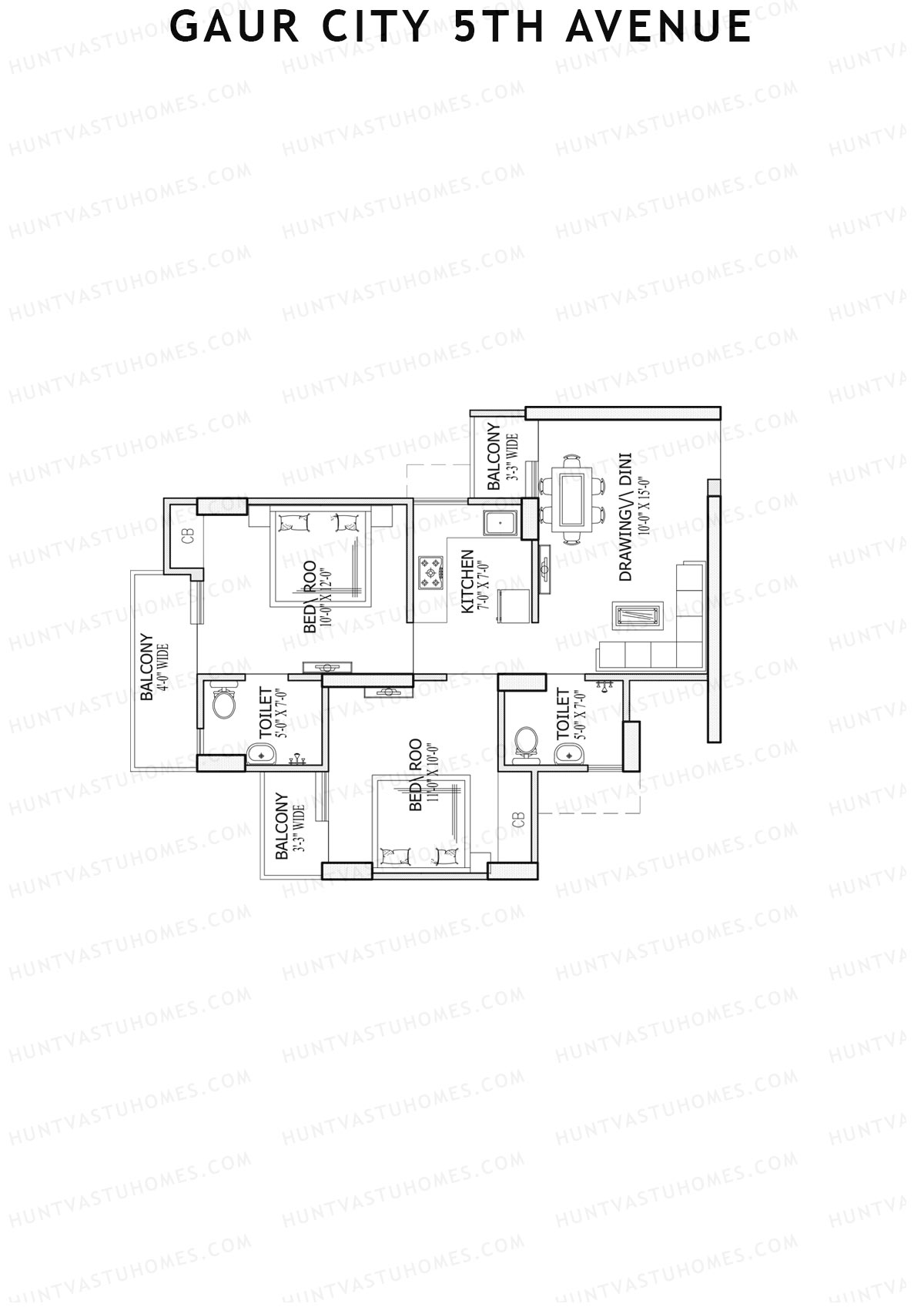 Gaur City 5Th Avenue Block B Unit 9 Floor Plan